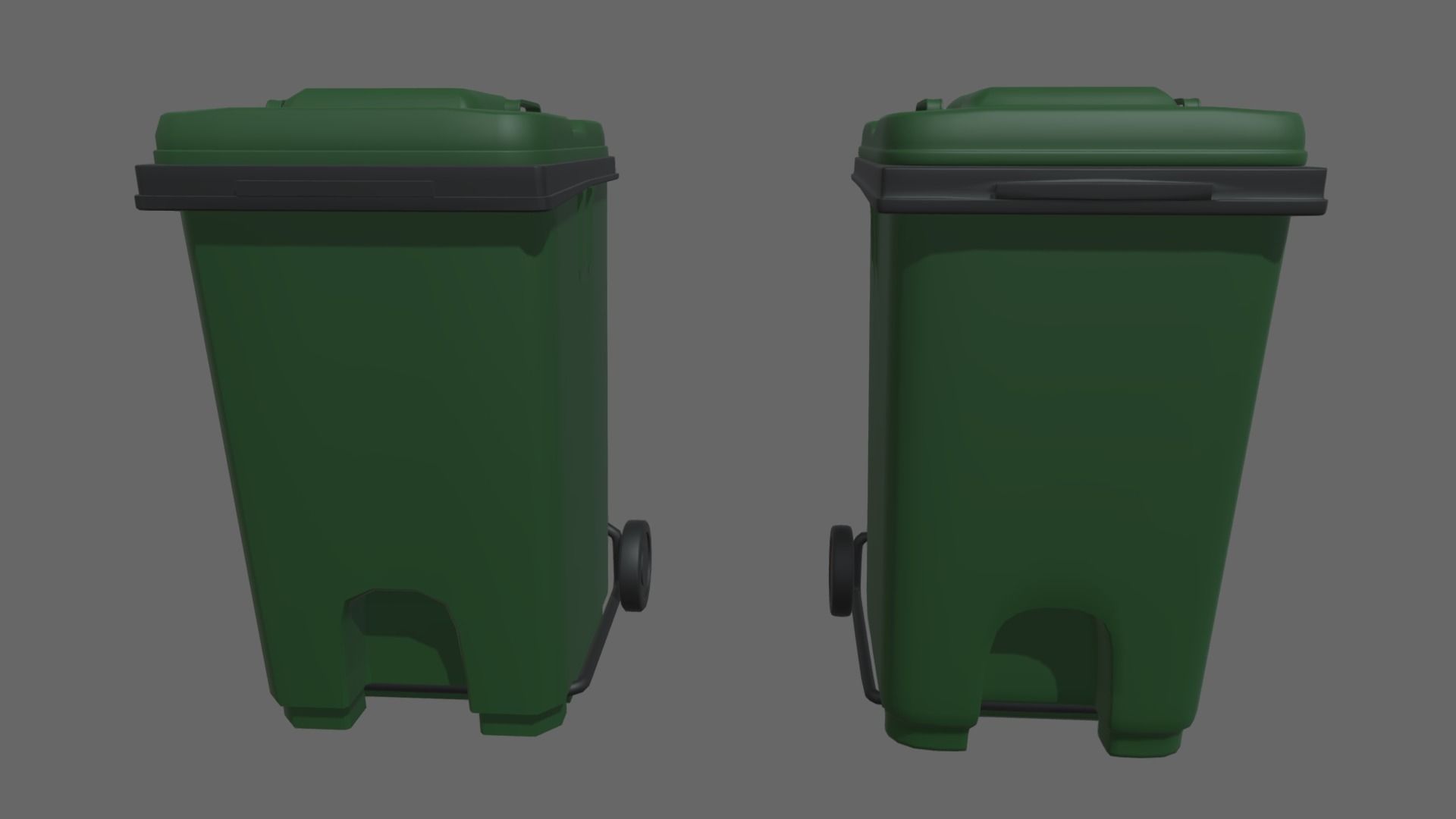 Trash Can Low-poly 3D model_1