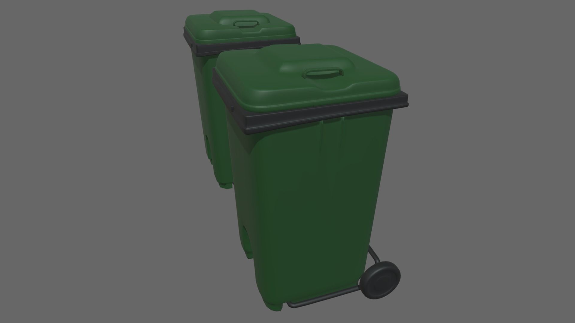 Trash Can Low-poly 3D model_3