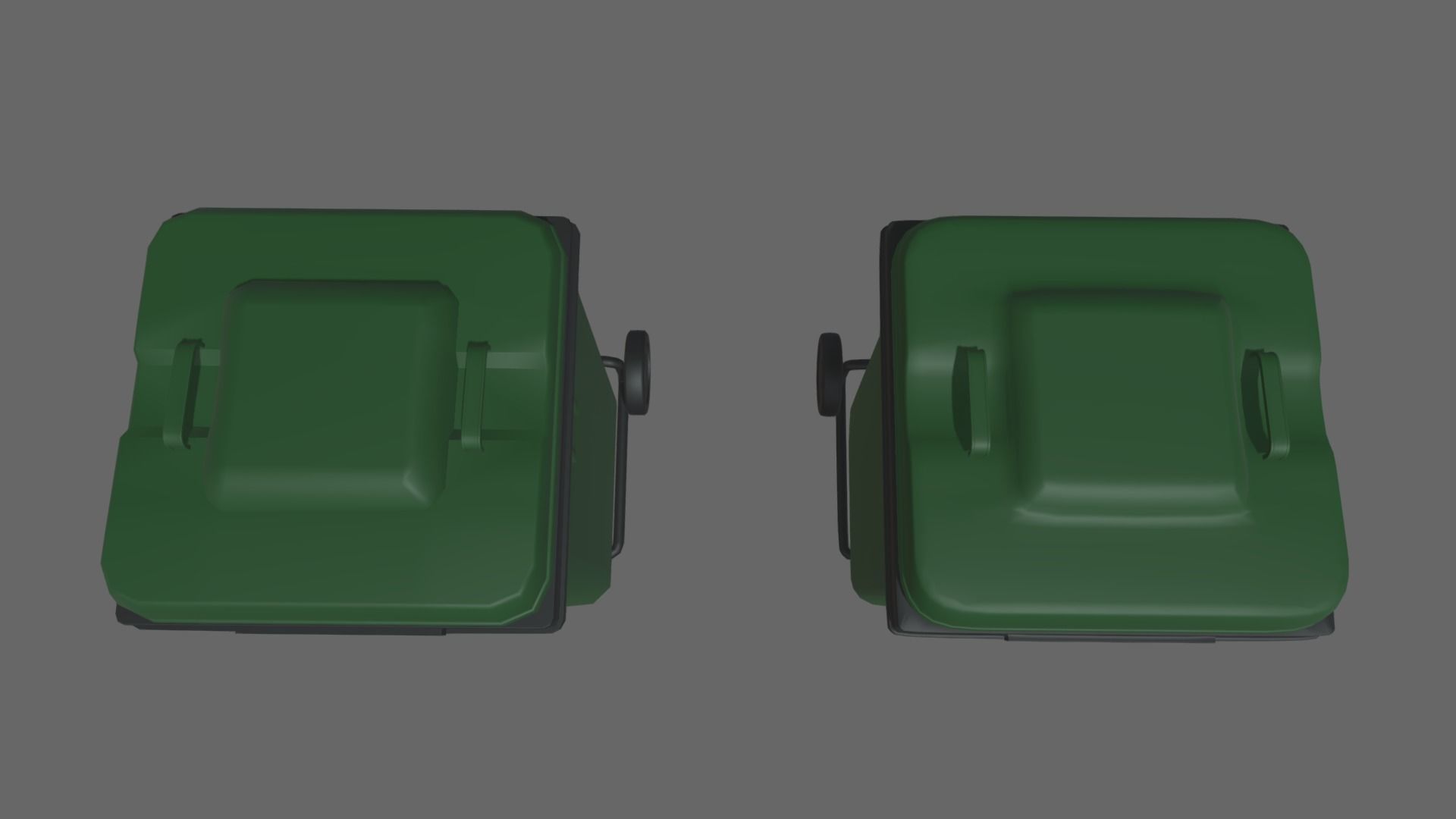 Trash Can Low-poly 3D model_2