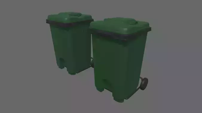 Trash Can Low-poly 3D model