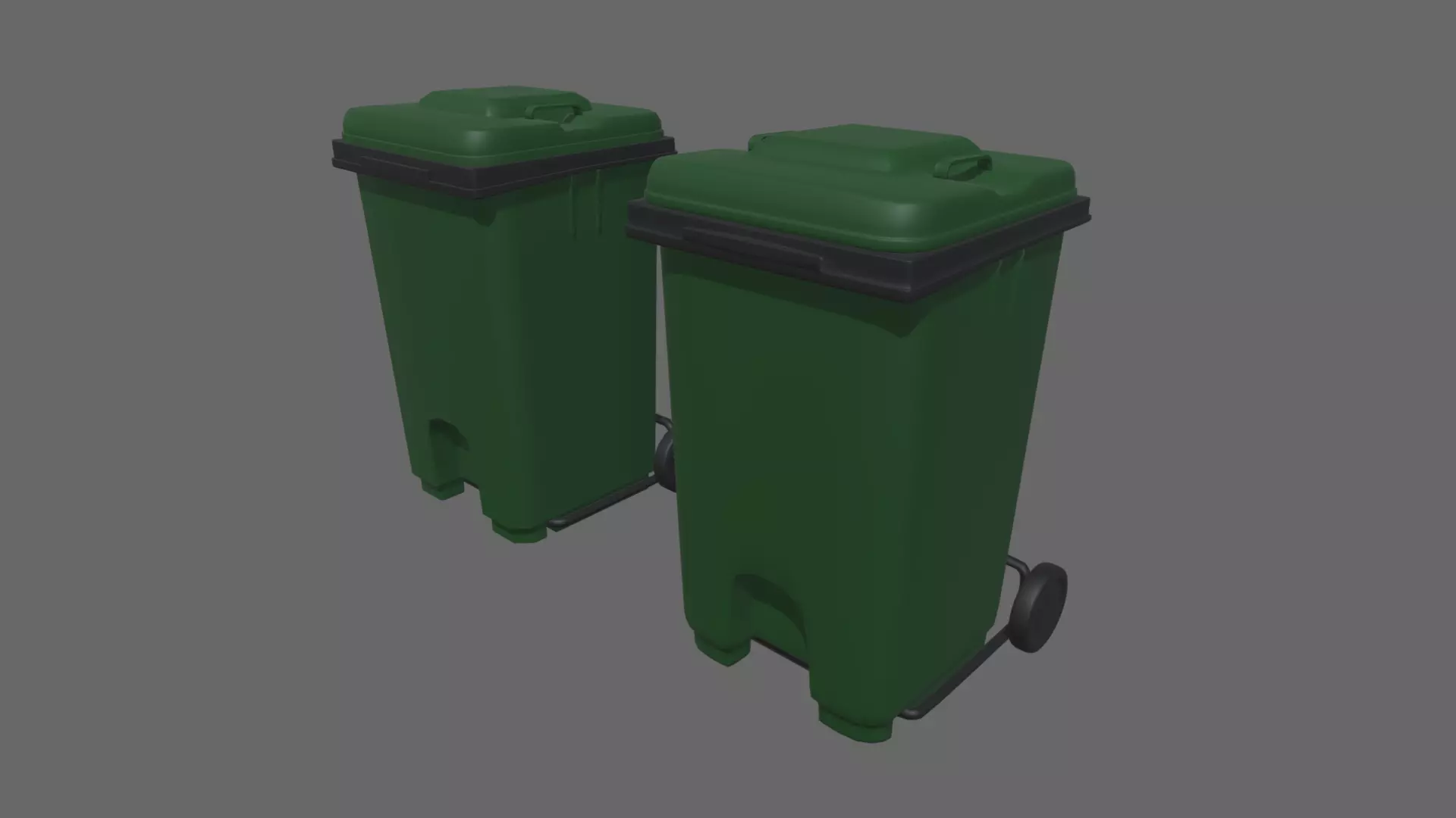 Trash Can Low-poly 3D model_0