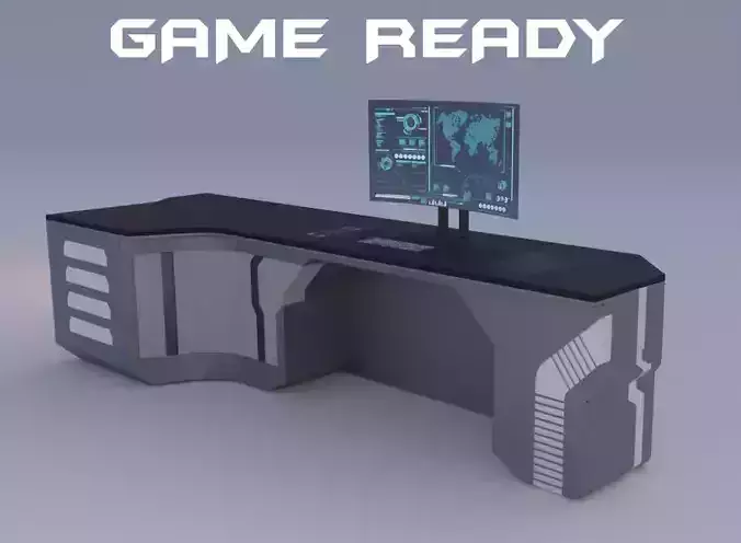 SCI-FI Desk Free low-poly 3D model