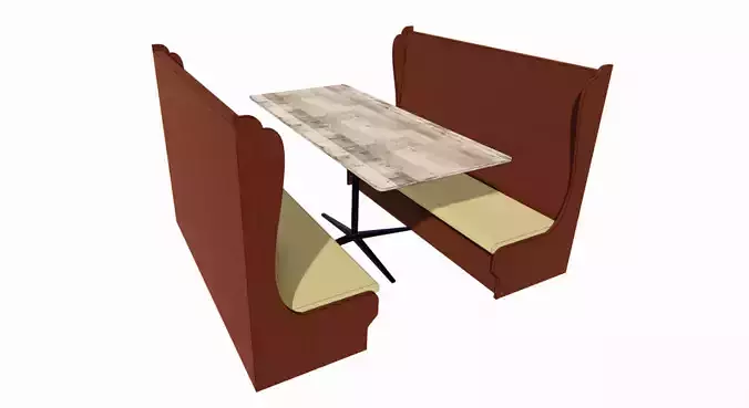Restaurant Furniture Parametric Booth 3D model