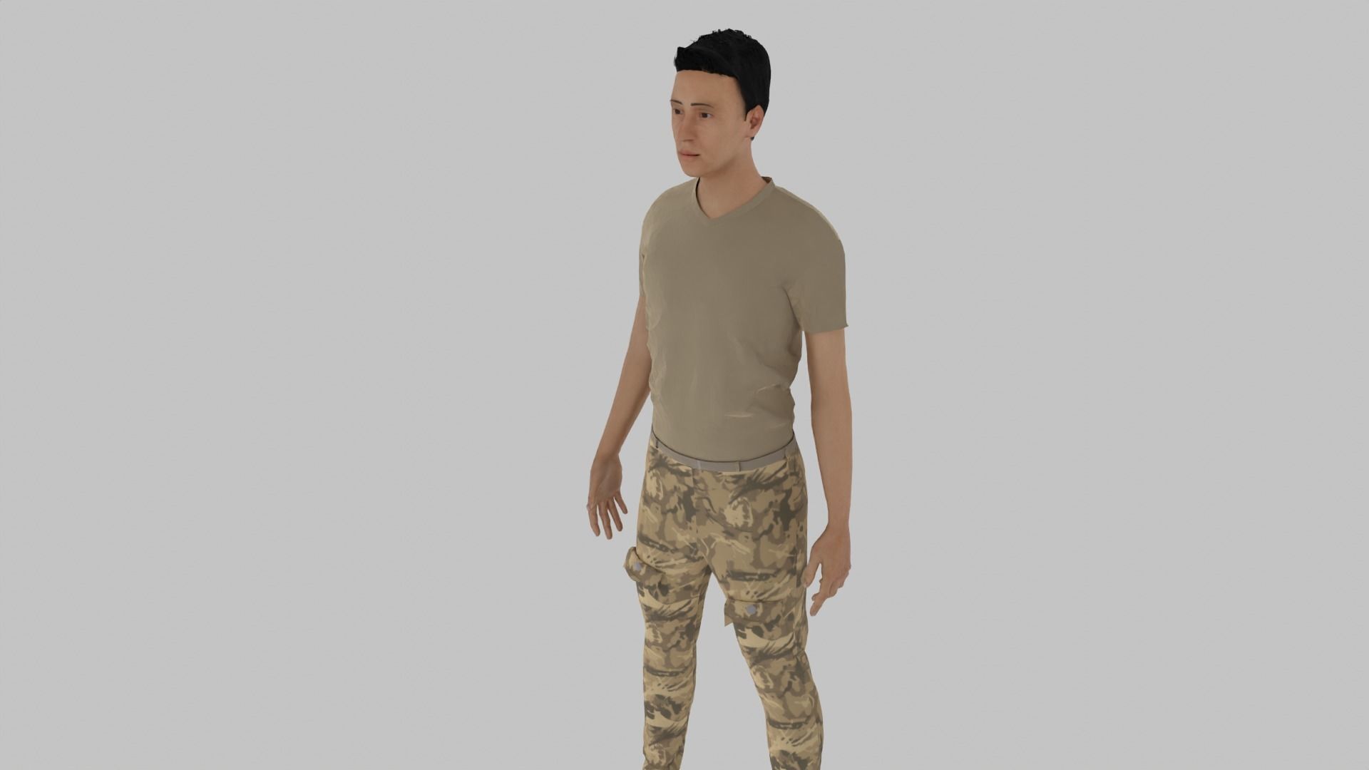 Soldier in camouflage Low-poly 3D model_4