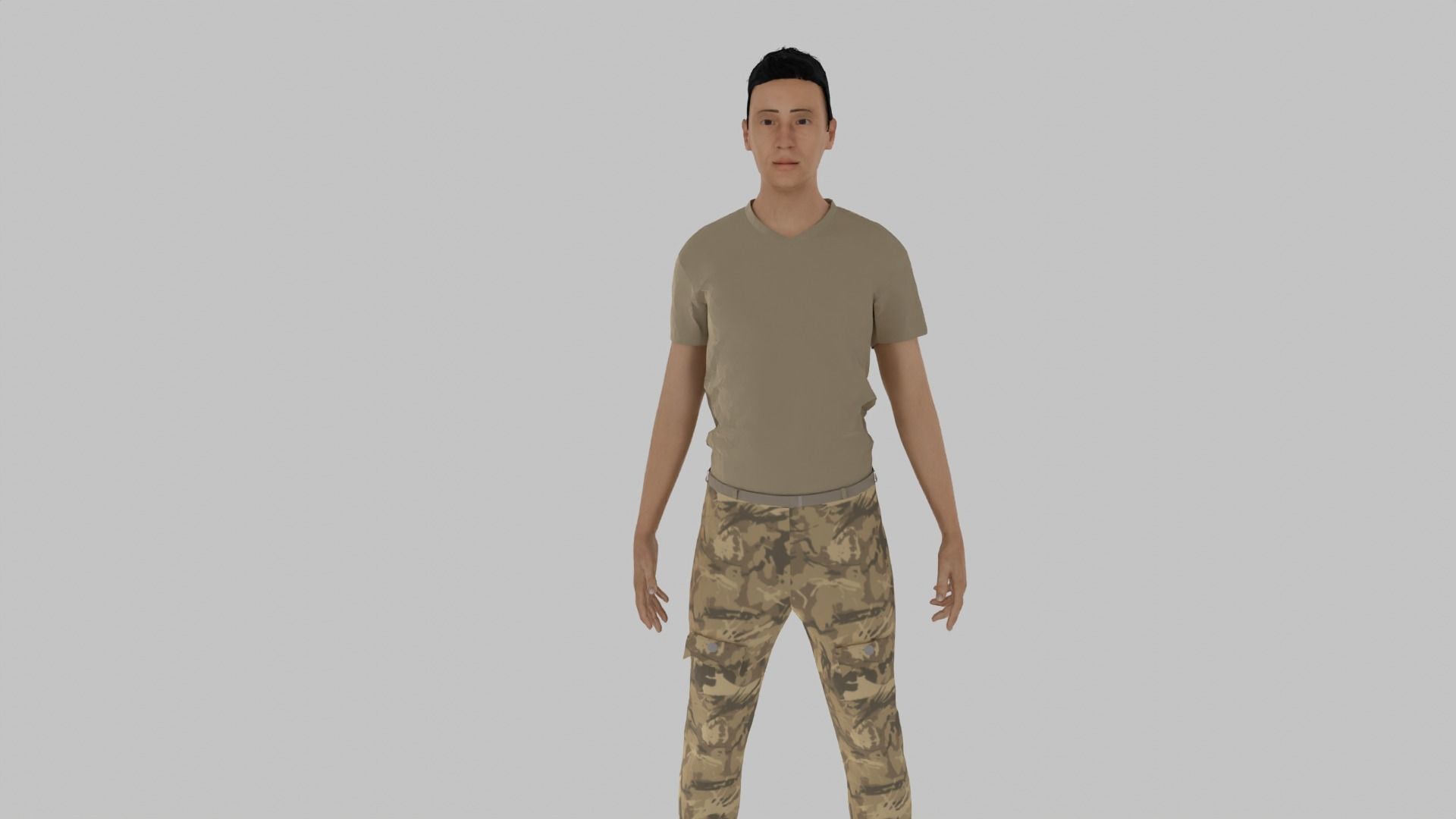 Soldier in camouflage Low-poly 3D model_3