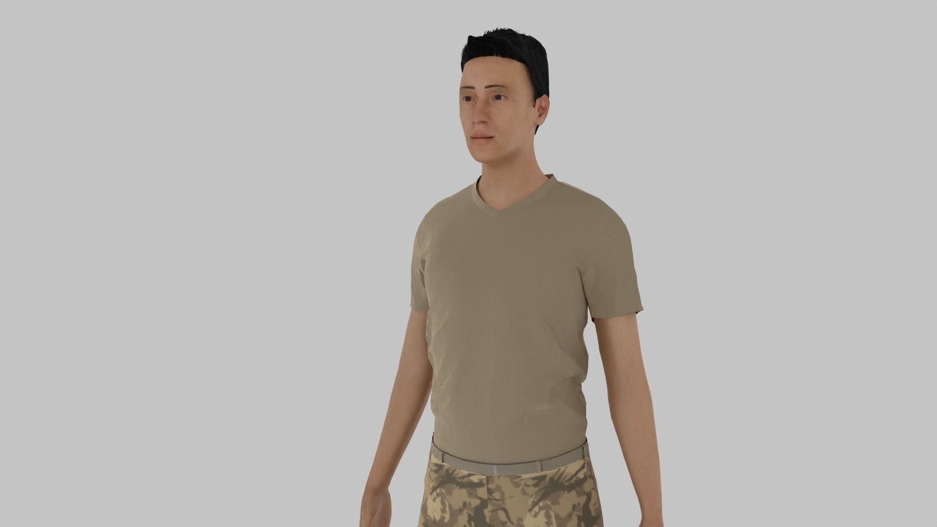 Soldier in camouflage Low-poly 3D model_2