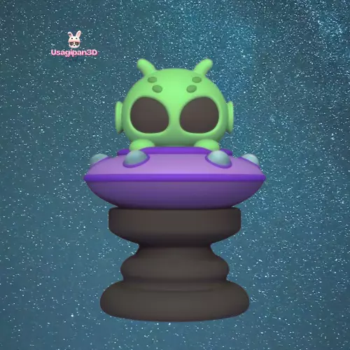 Space Chess - Alien UFO - Knight 3D print model_0