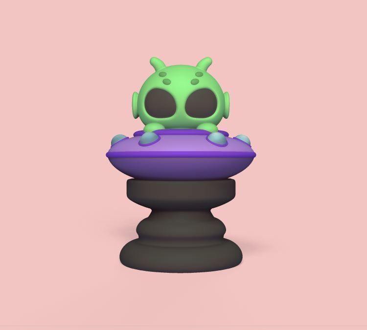 Space Chess - Alien UFO - Knight 3D print model_1