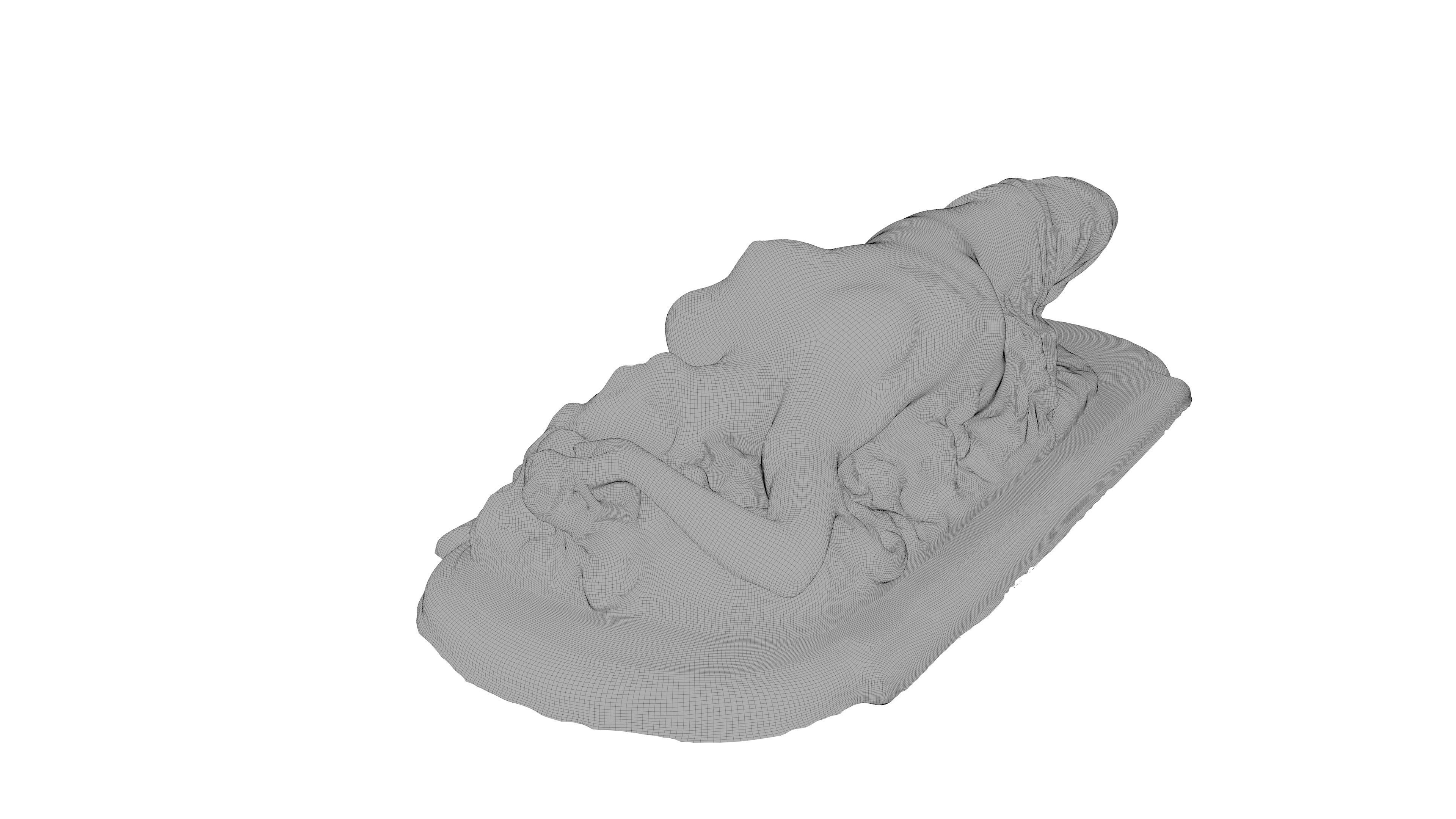 Reclining Bacchante Low-poly 3D model_10