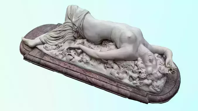 Reclining Bacchante Low-poly 3D model