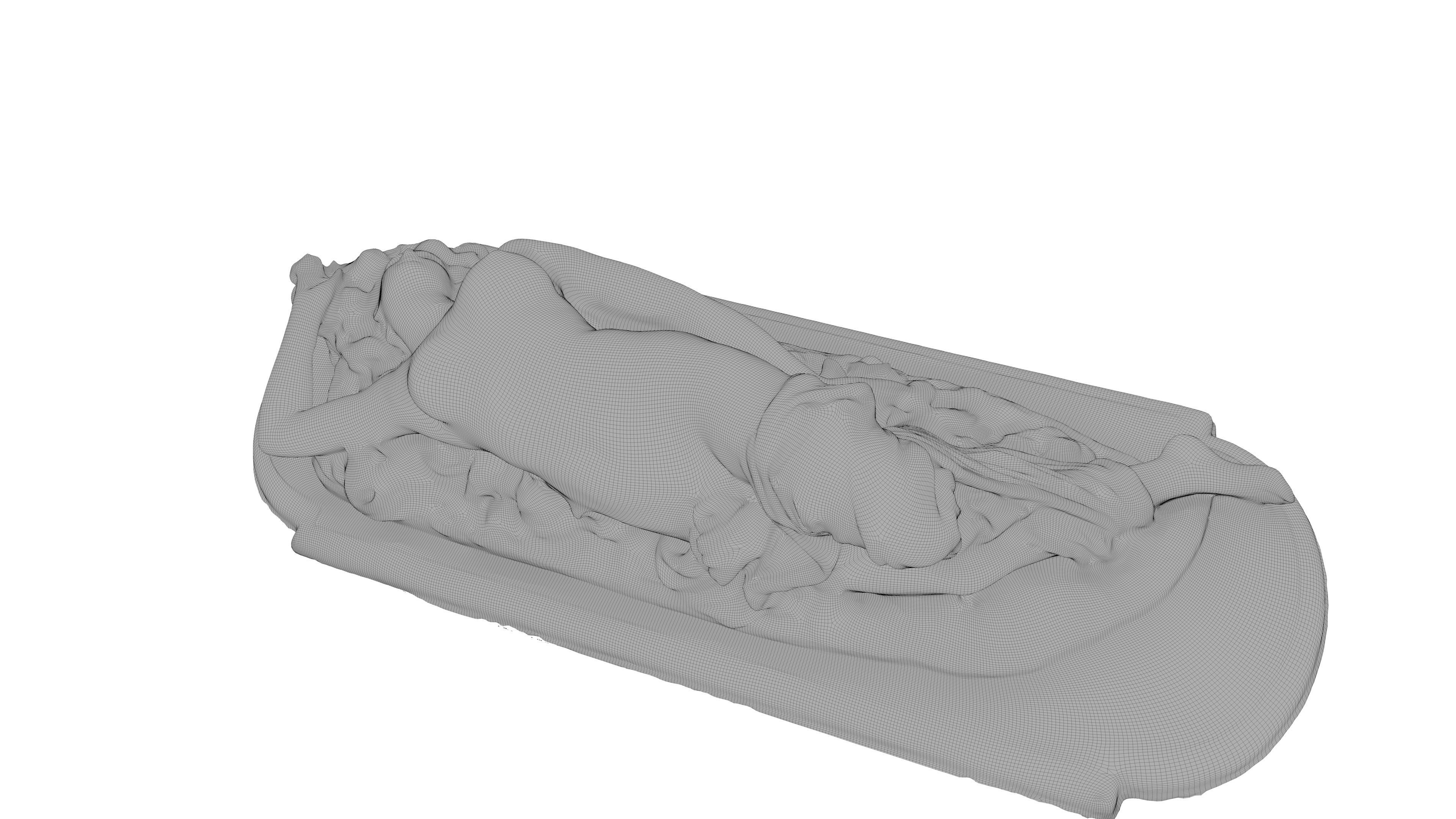 Reclining Bacchante Low-poly 3D model_13