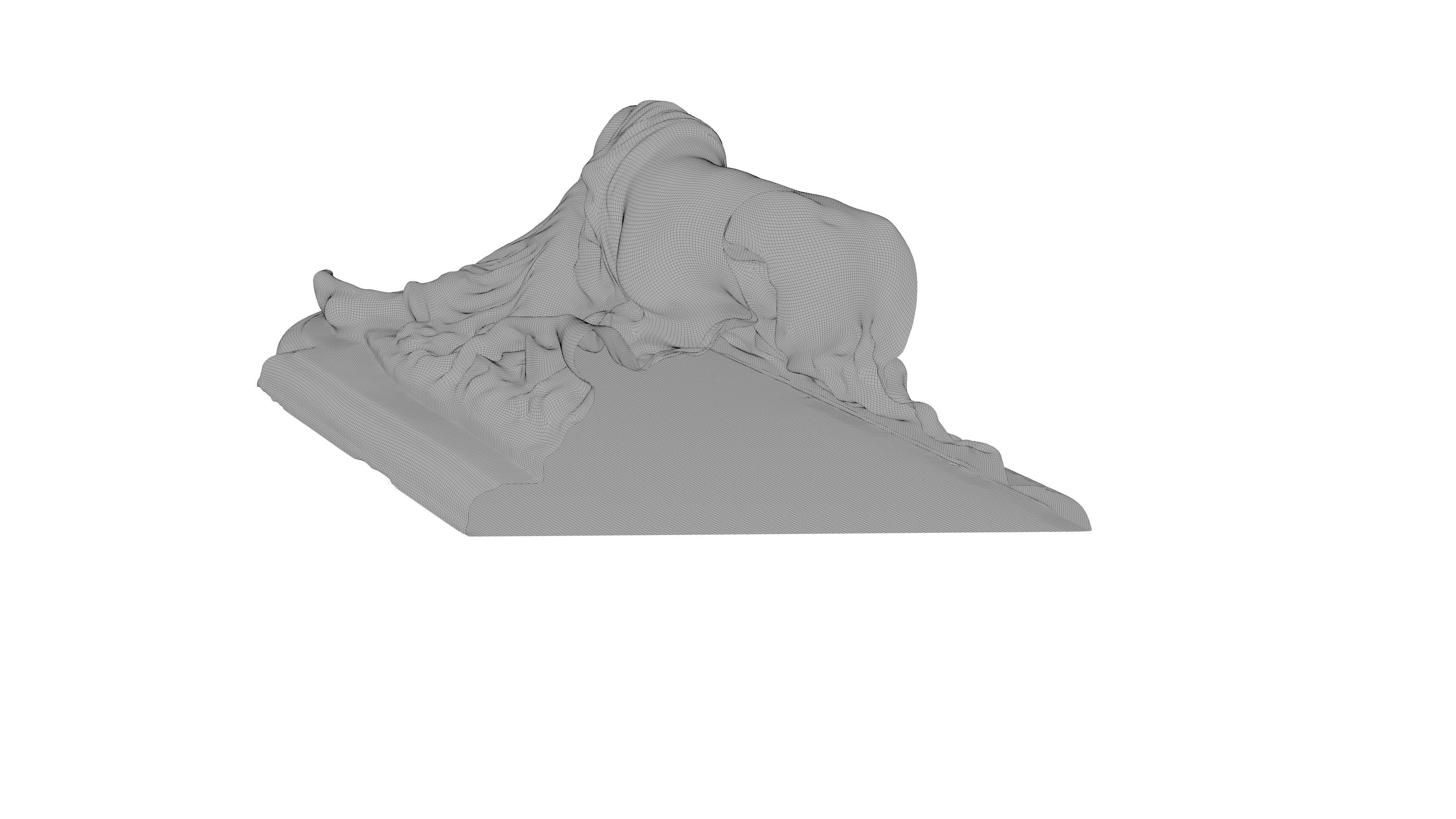 Reclining Bacchante Low-poly 3D model_24