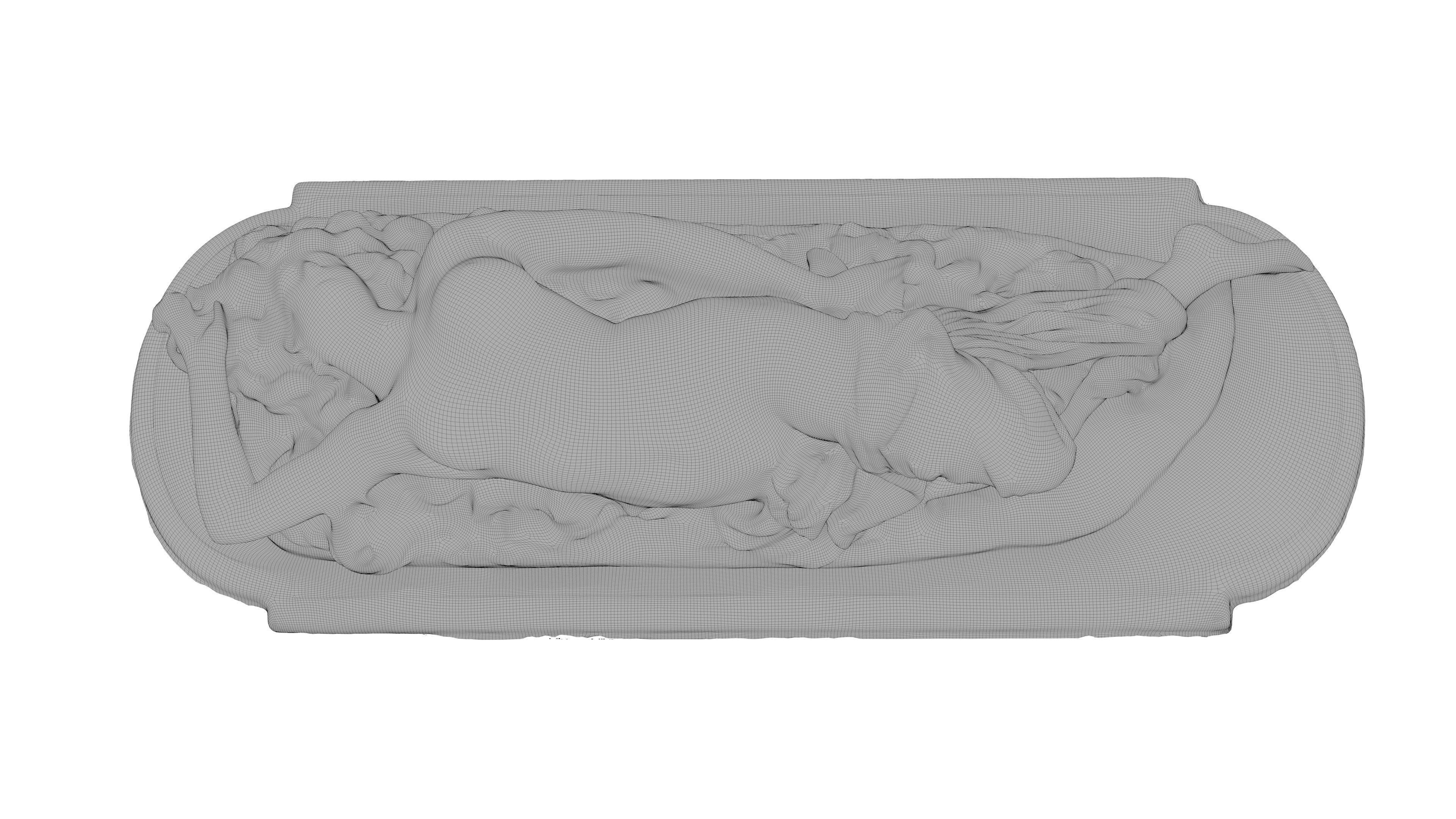 Reclining Bacchante Low-poly 3D model_7