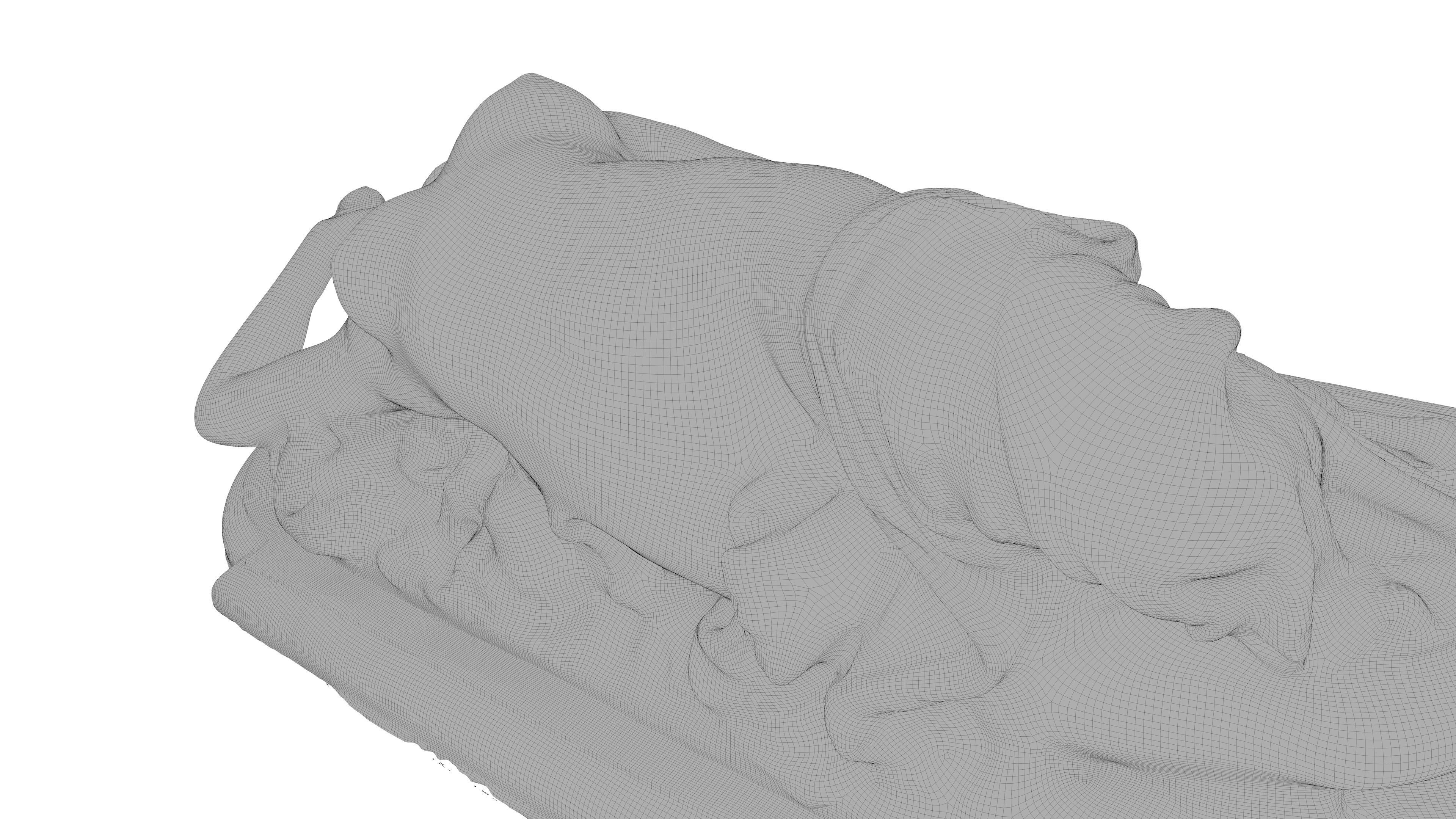 Reclining Bacchante Low-poly 3D model_33