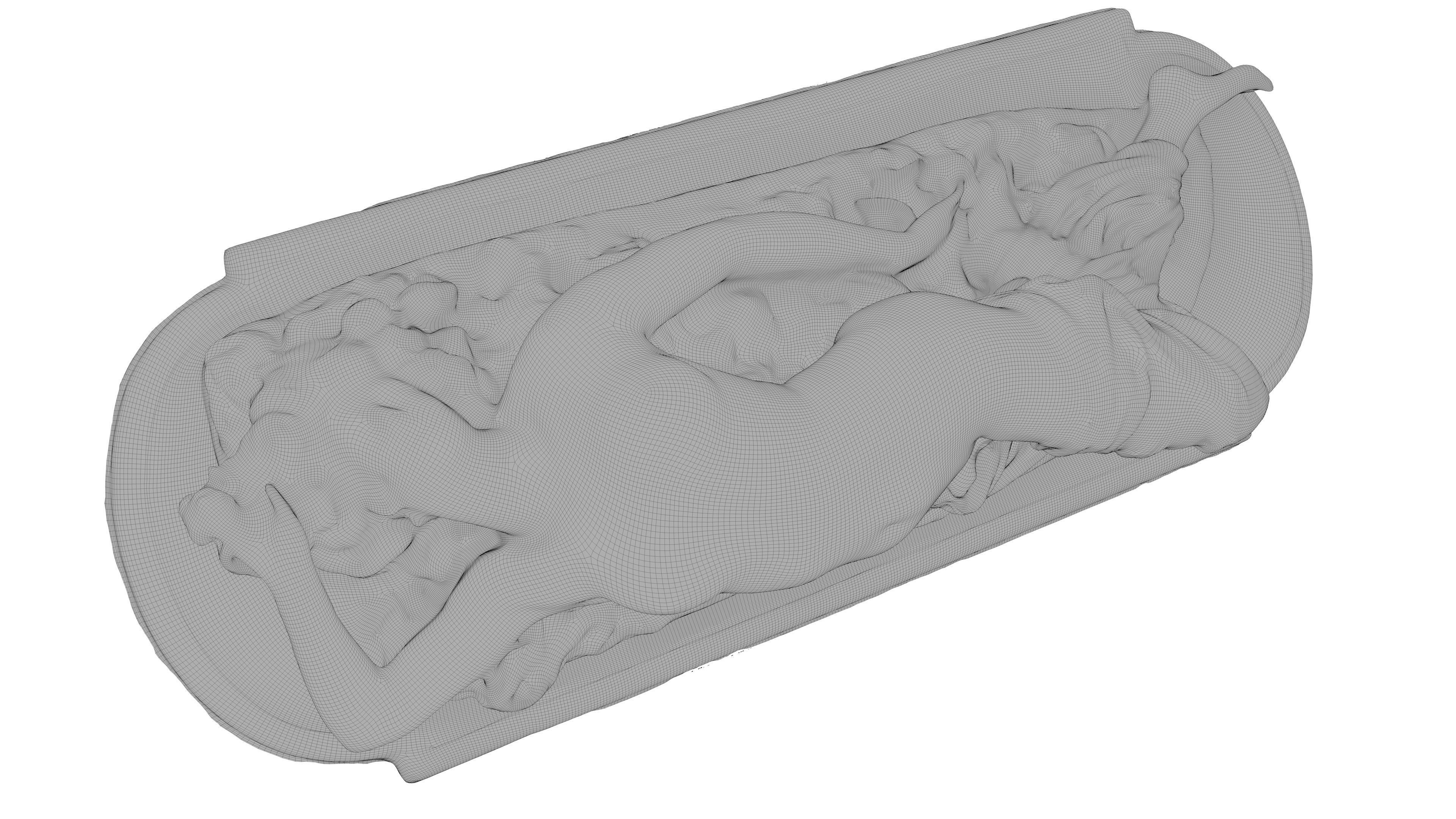 Reclining Bacchante Low-poly 3D model_35