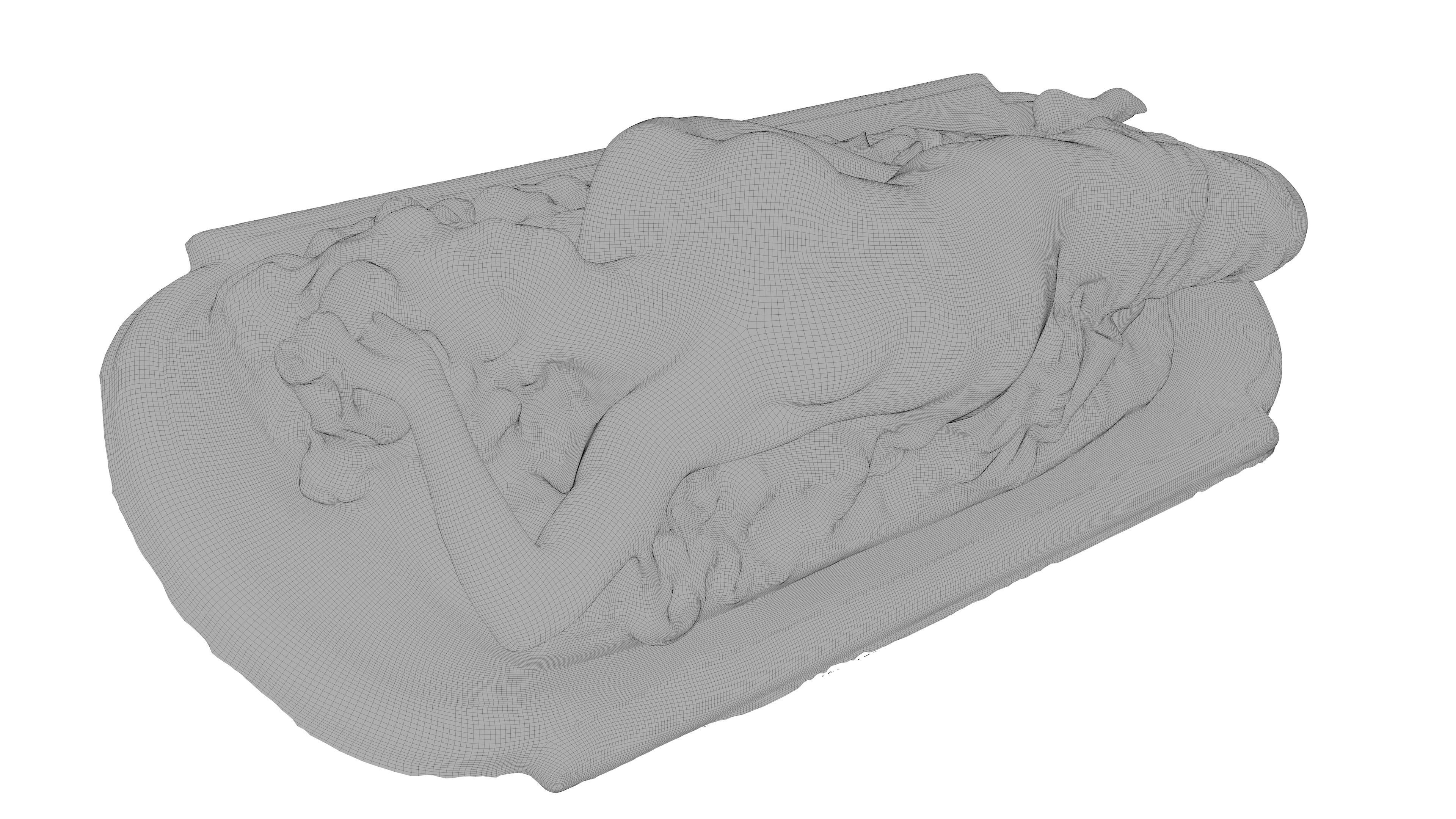 Reclining Bacchante Low-poly 3D model_31