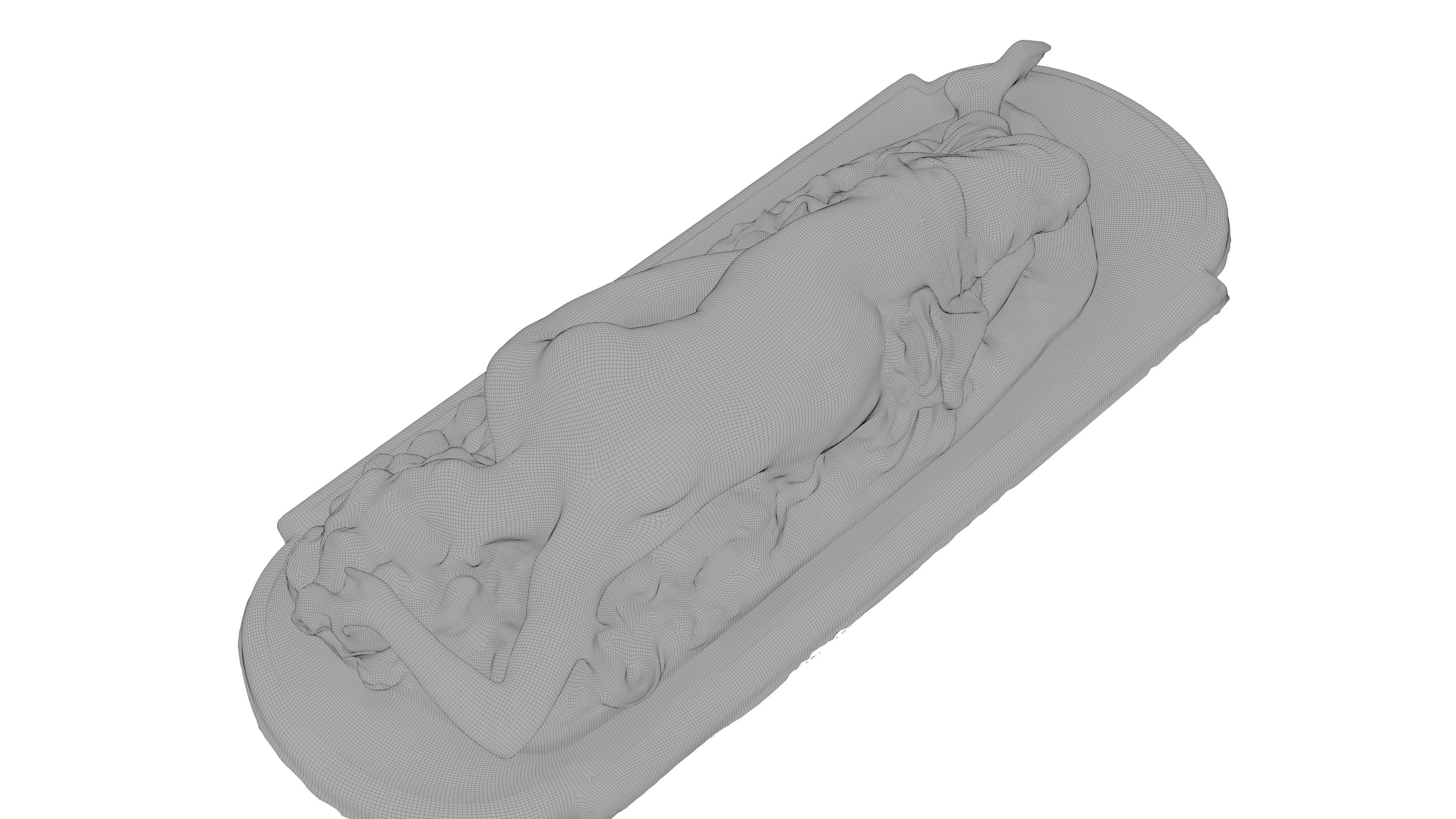 Reclining Bacchante Low-poly 3D model_26