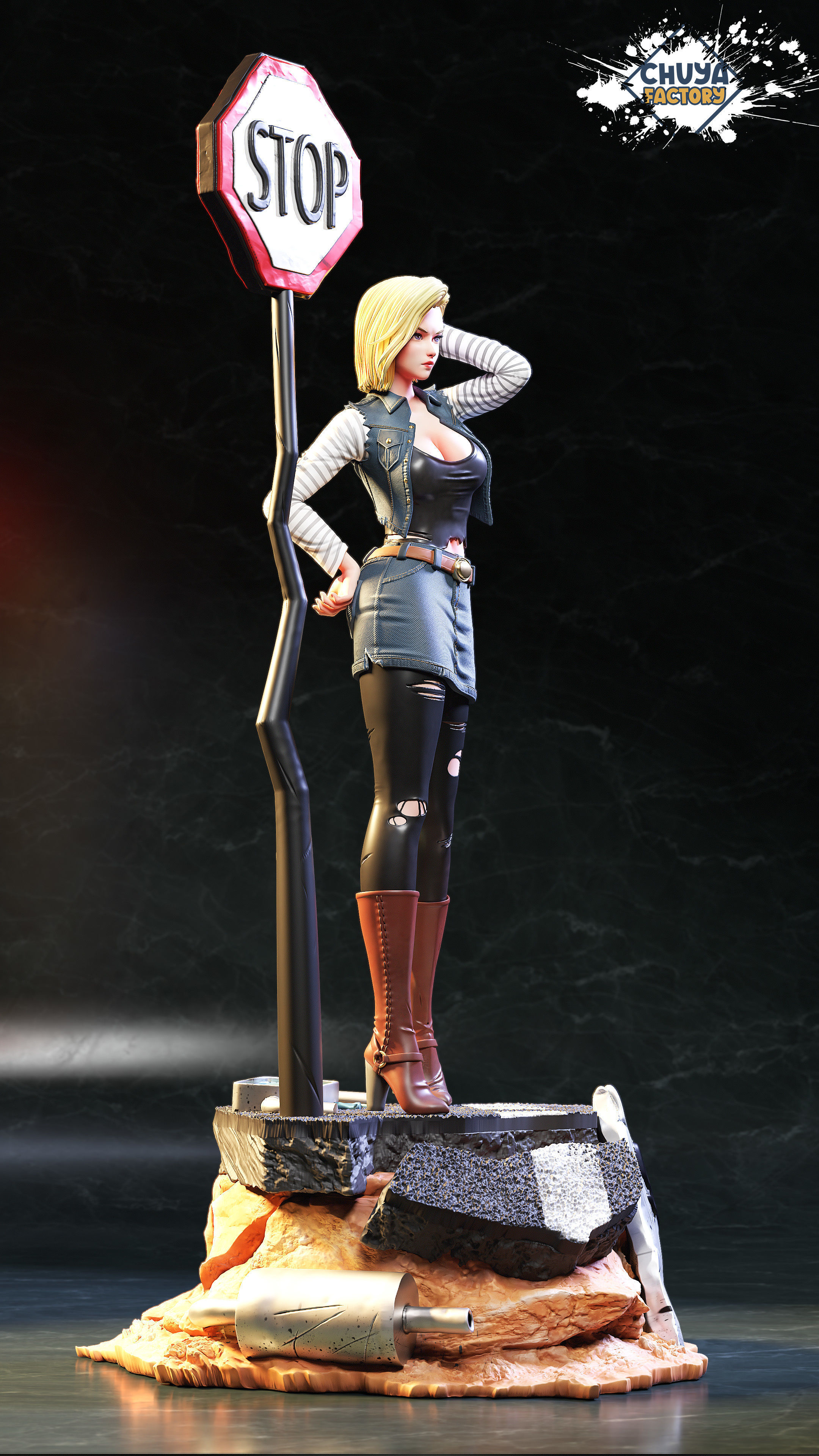 Android 18 3D print model_4
