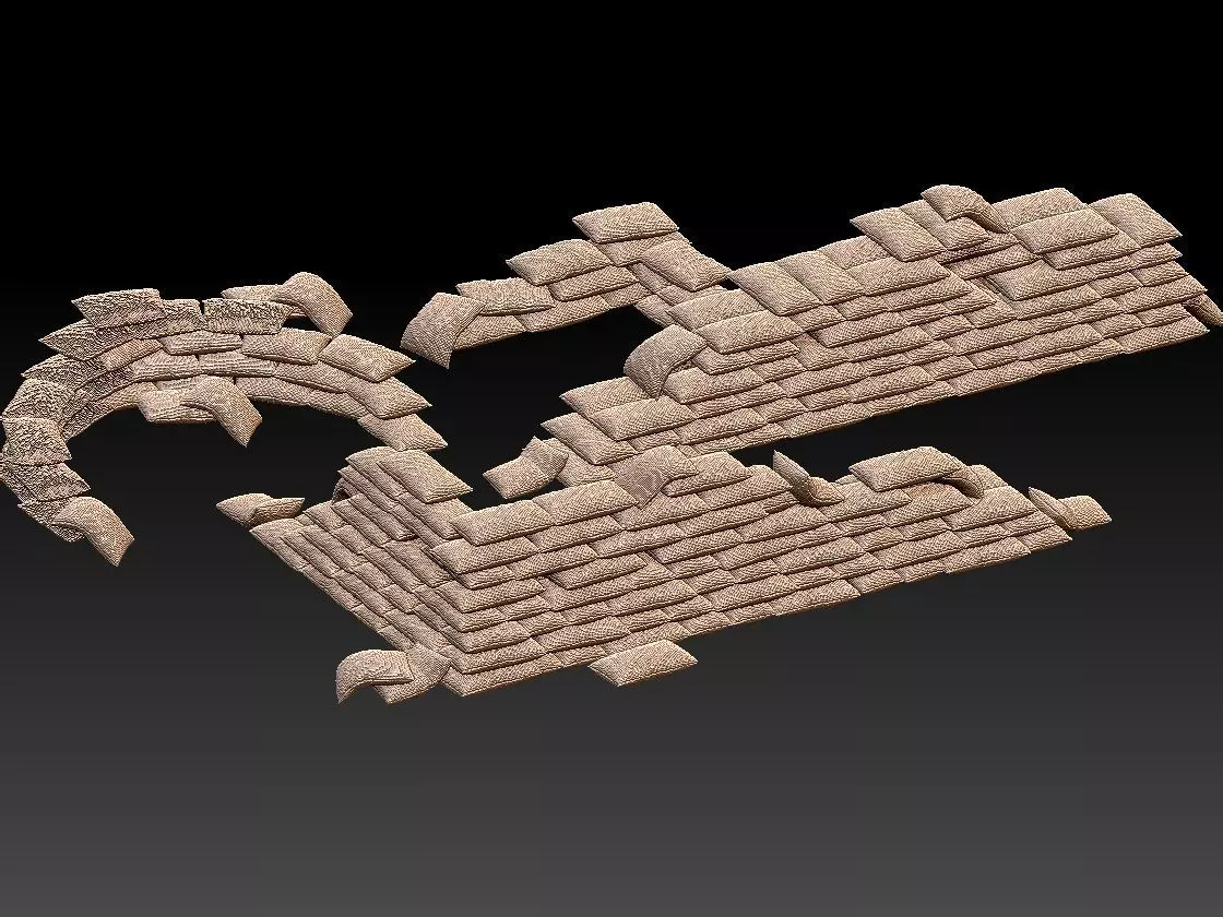 SandBags chevron pillowcase 3D print model