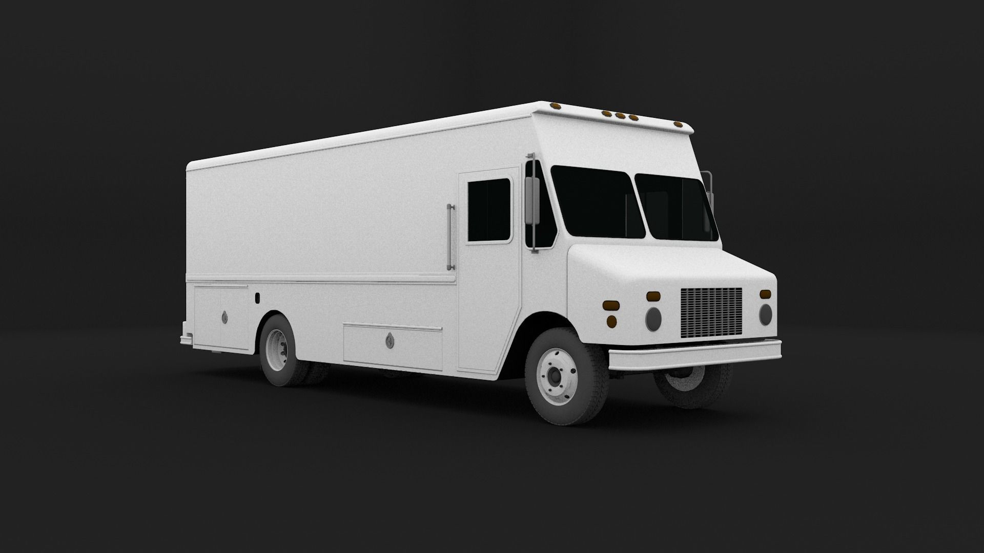 Generic Step Van Low-poly 3D model_2