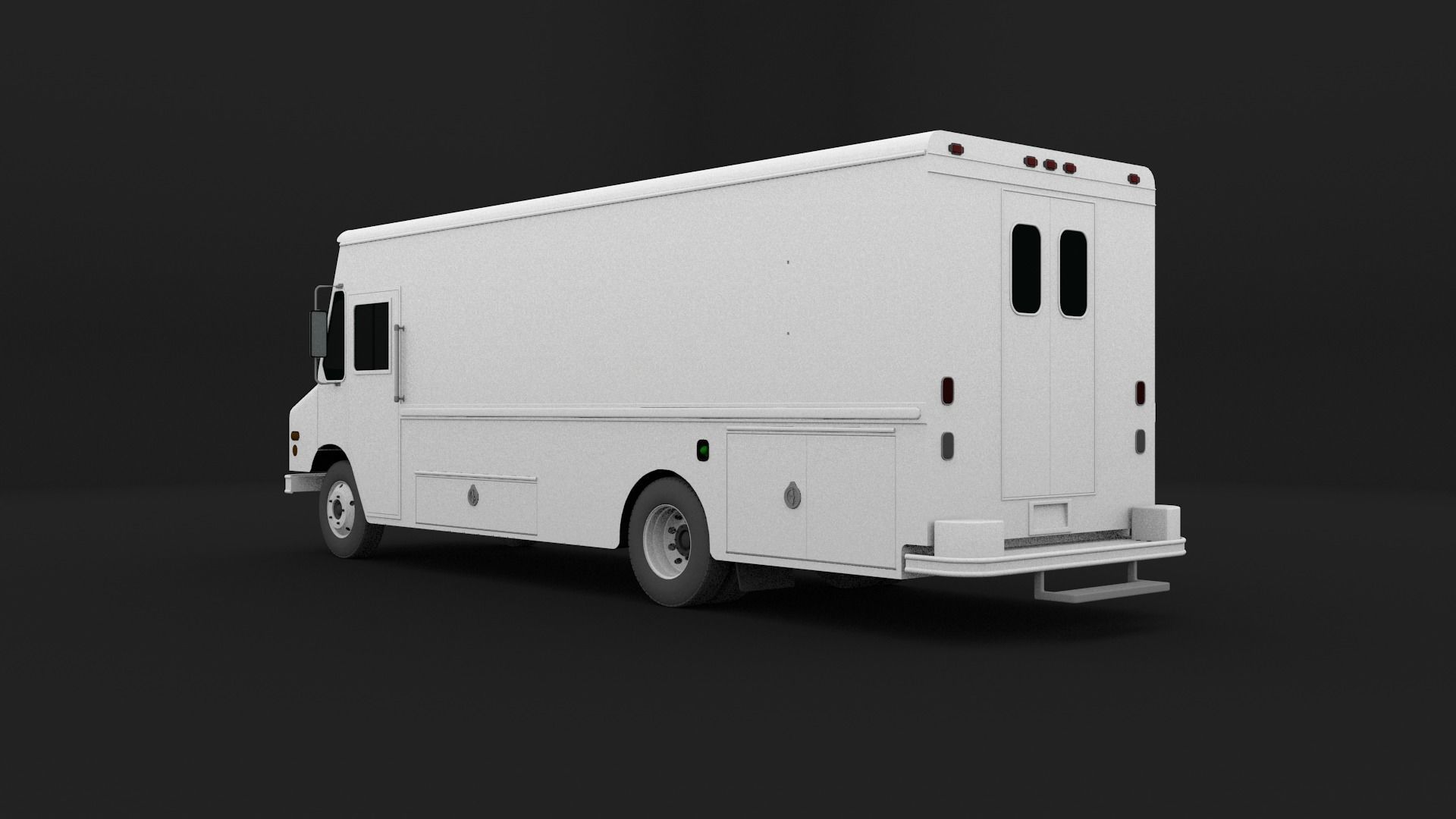 Generic Step Van Low-poly 3D model_3
