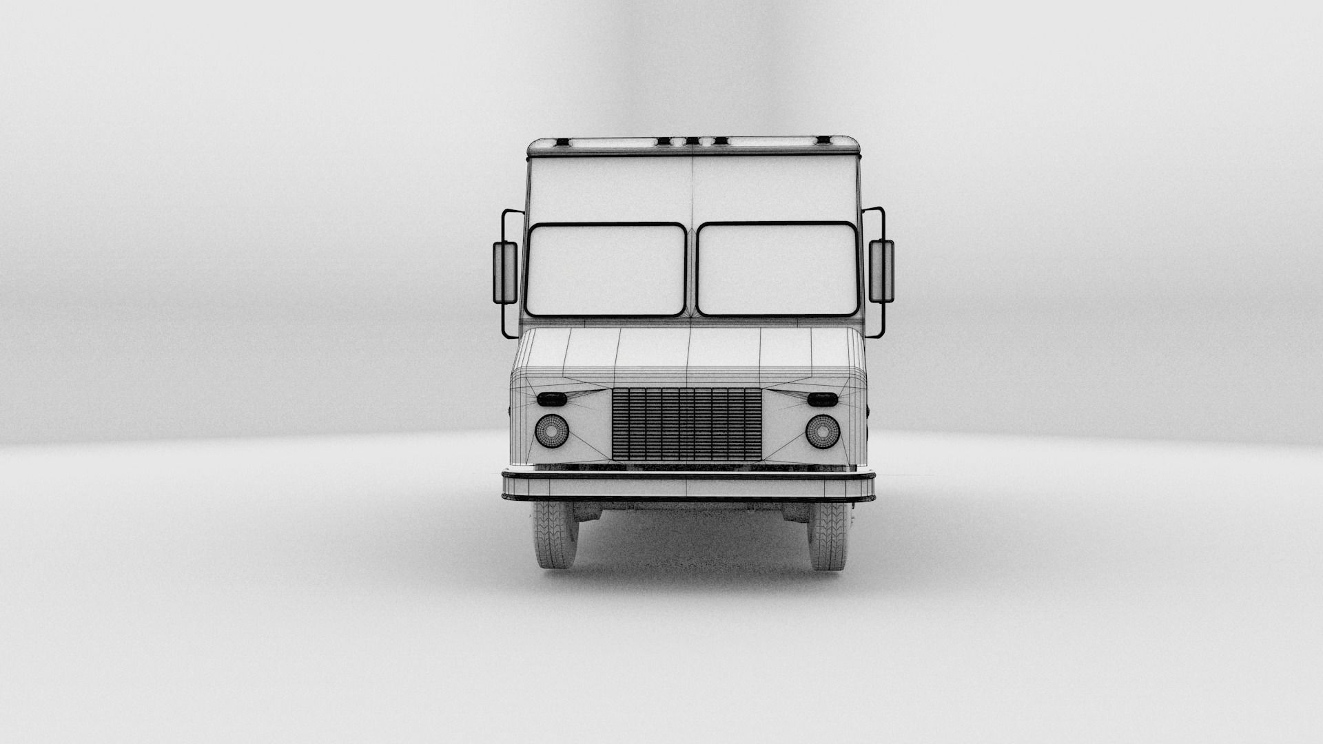 Generic Step Van Low-poly 3D model_9