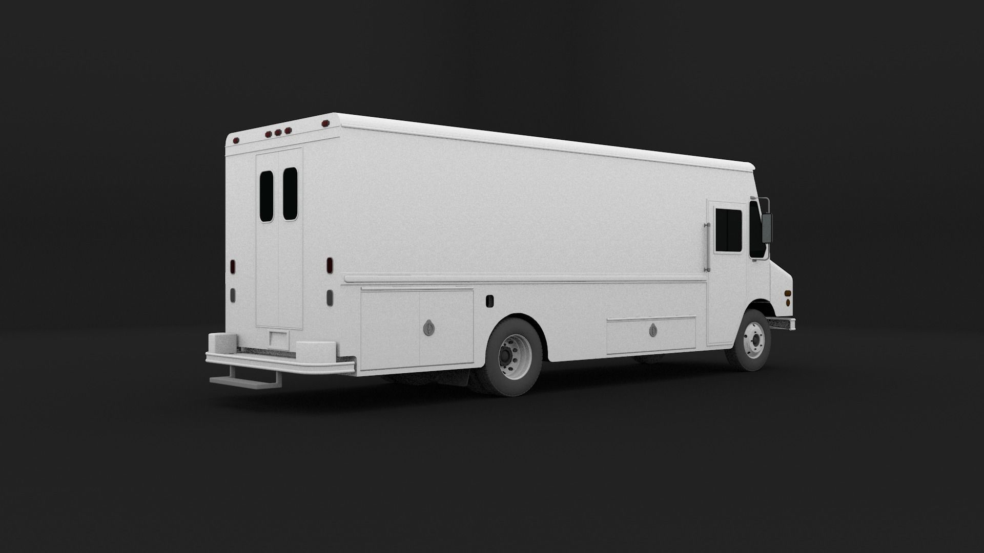 Generic Step Van Low-poly 3D model_1