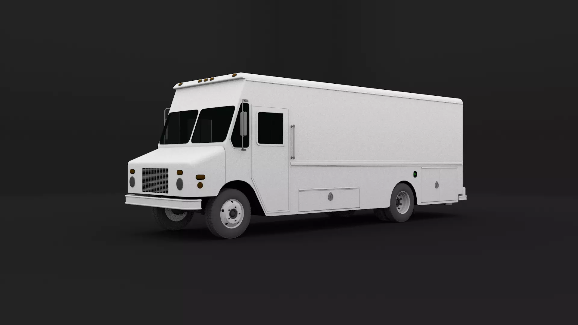 Generic Step Van Low-poly 3D model_0