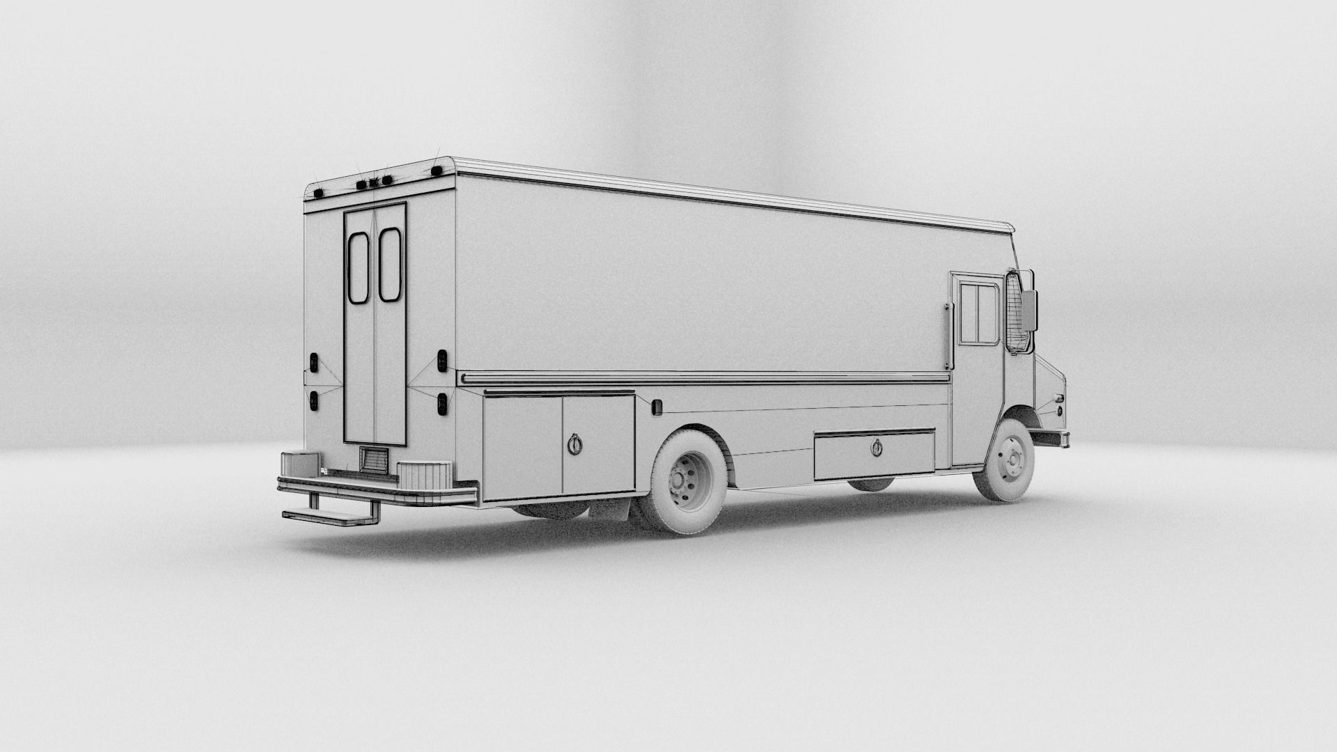 Generic Step Van Low-poly 3D model_7