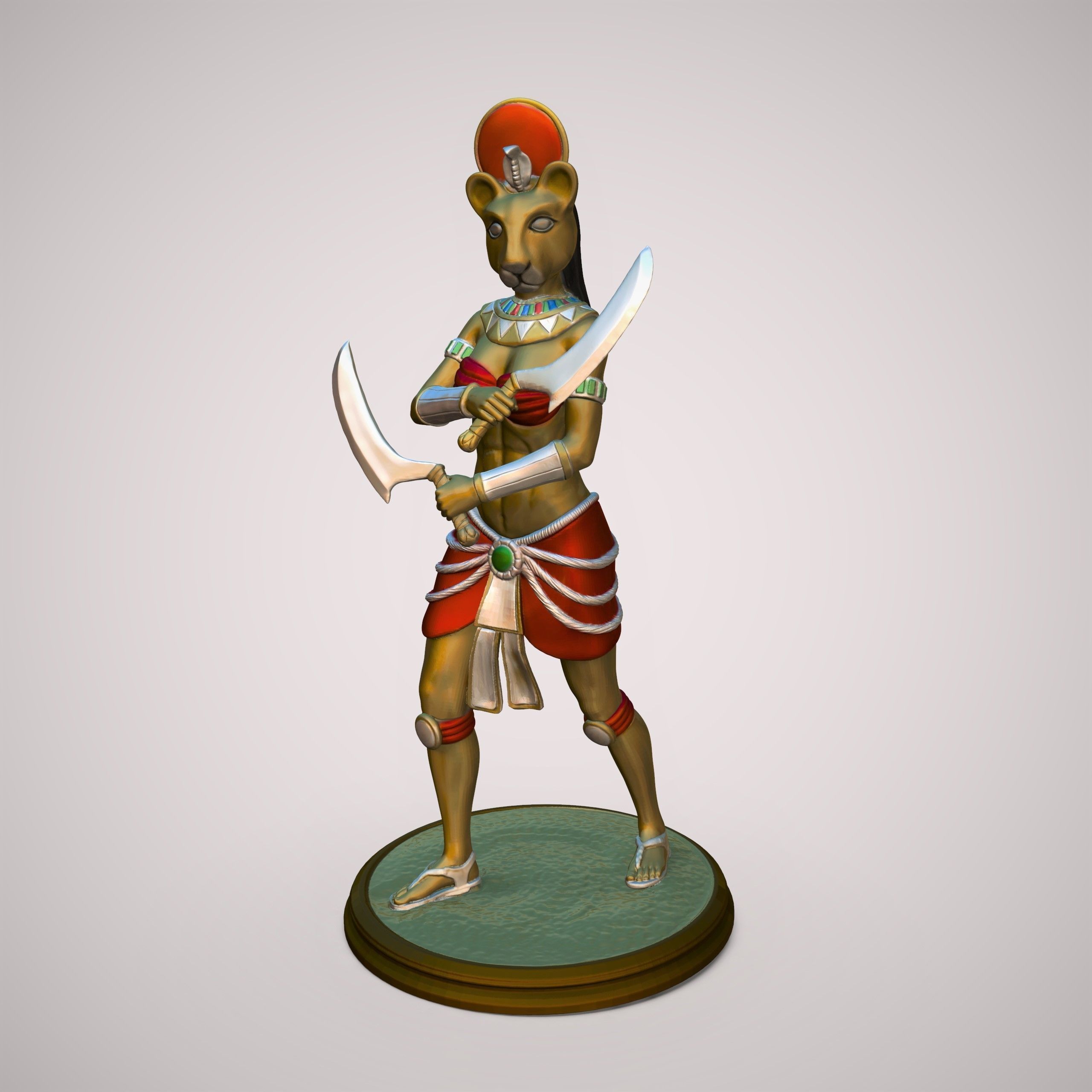 Statue model of Sekhmet Egyptian Godess 3D print model_6