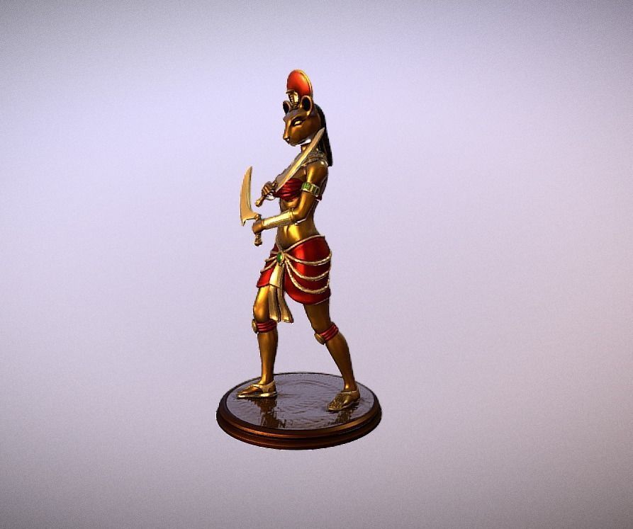 Statue model of Sekhmet Egyptian Godess 3D print model_4