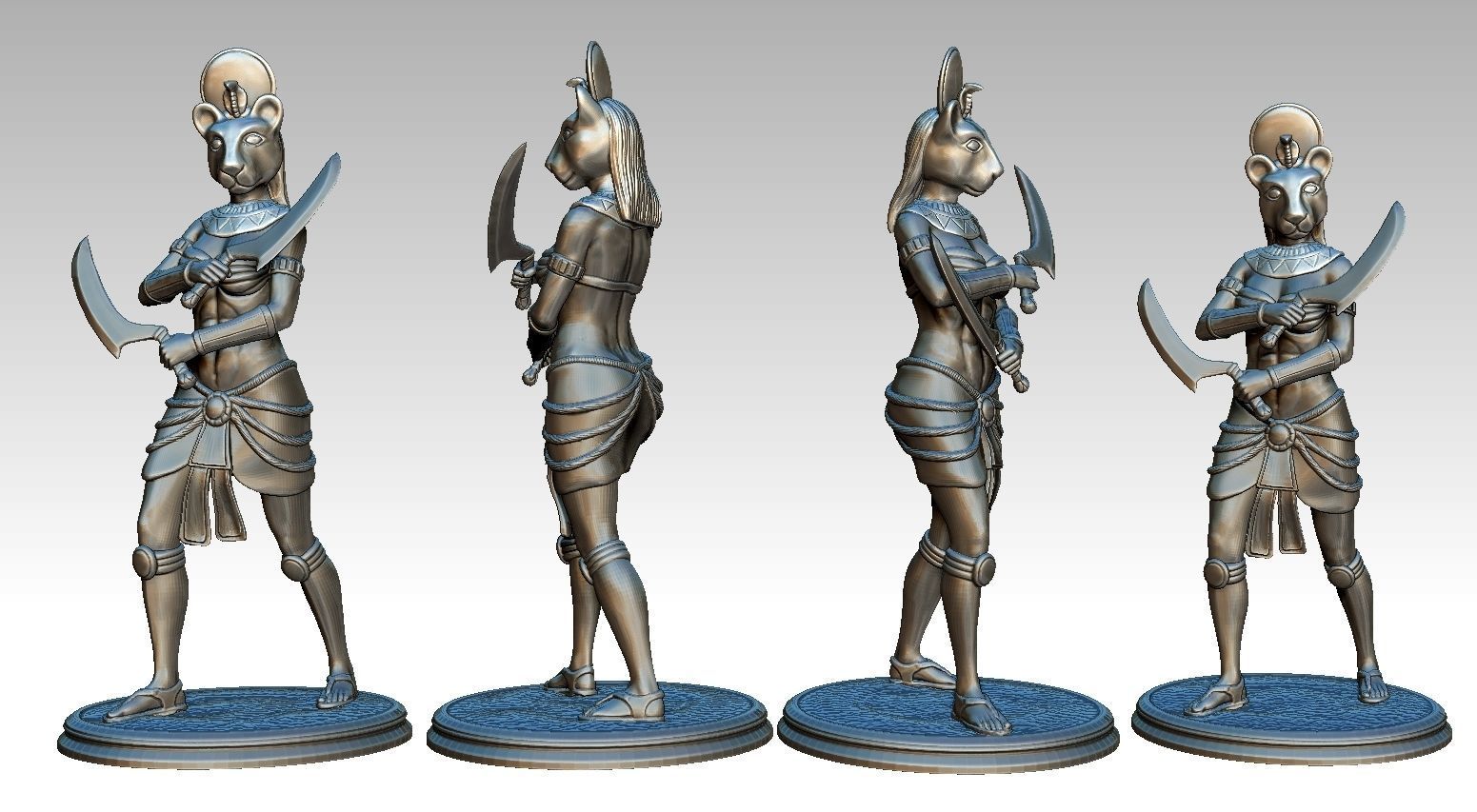 Statue model of Sekhmet Egyptian Godess 3D print model_8