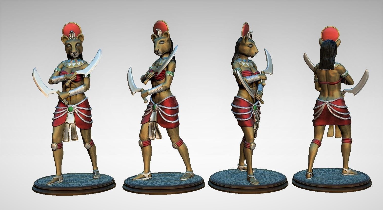 Statue model of Sekhmet Egyptian Godess 3D print model_7