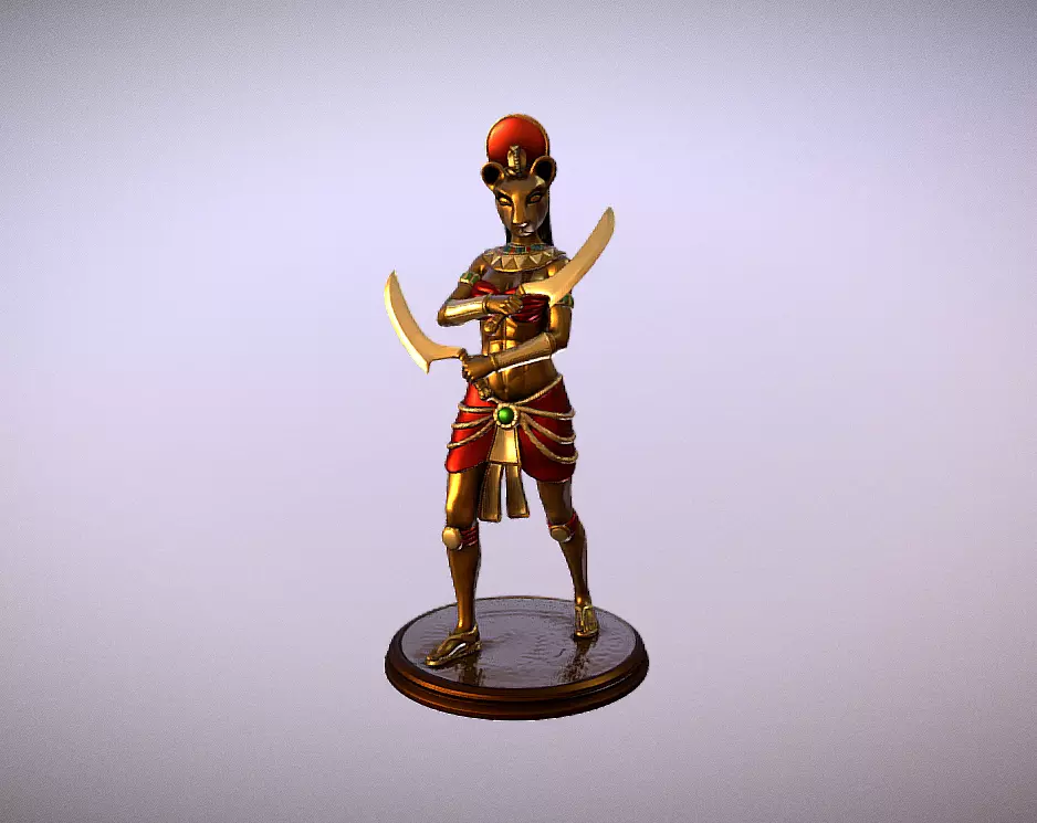 Statue model of Sekhmet Egyptian Godess 3D print model_0