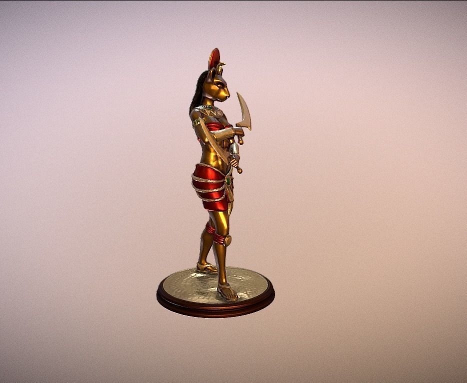 Statue model of Sekhmet Egyptian Godess 3D print model_3