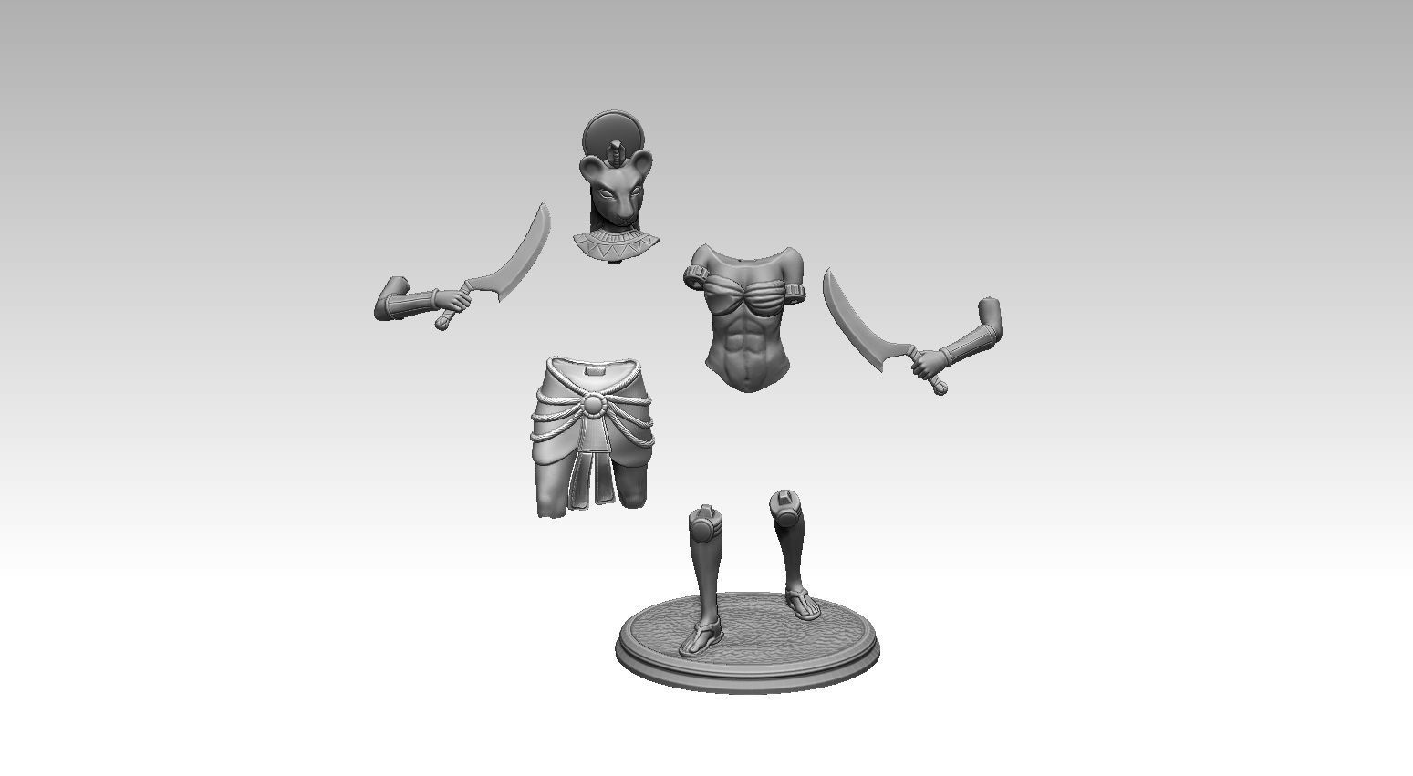 Statue model of Sekhmet Egyptian Godess 3D print model_5