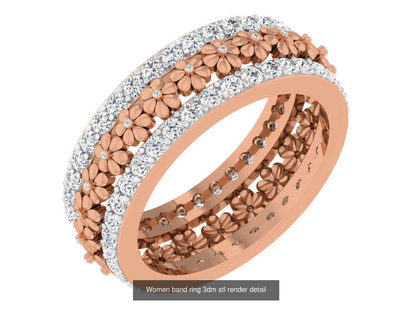 93 Women band ring 3dm stl render detail  3D Model Collection_69