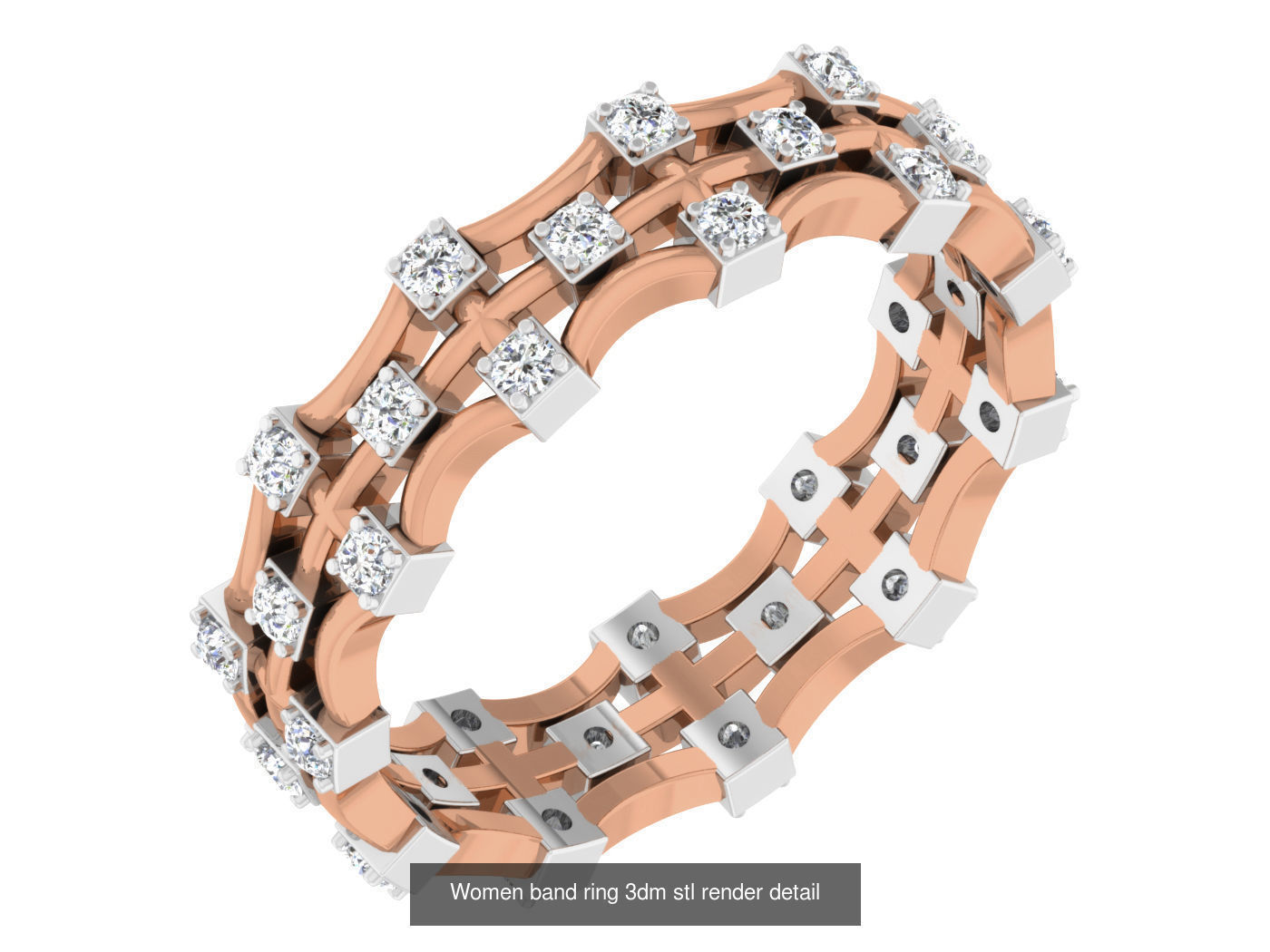 93 Women band ring 3dm stl render detail  3D Model Collection_54