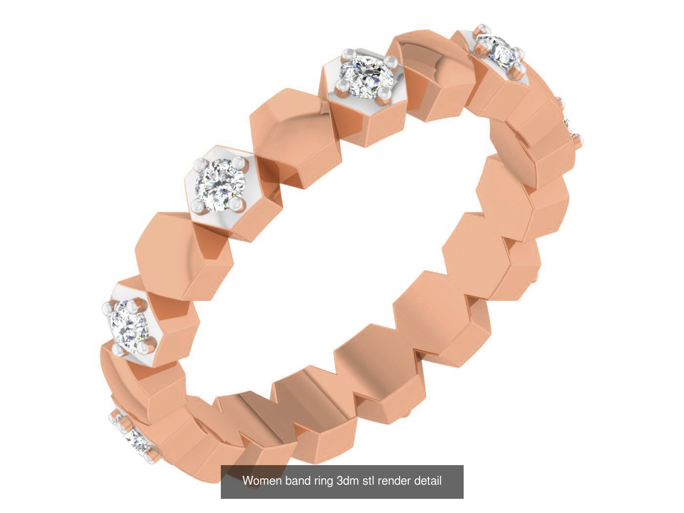 93 Women band ring 3dm stl render detail  3D Model Collection_59