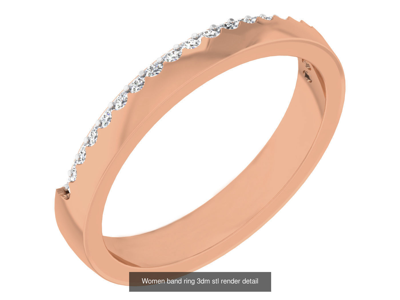 93 Women band ring 3dm stl render detail  3D Model Collection_92