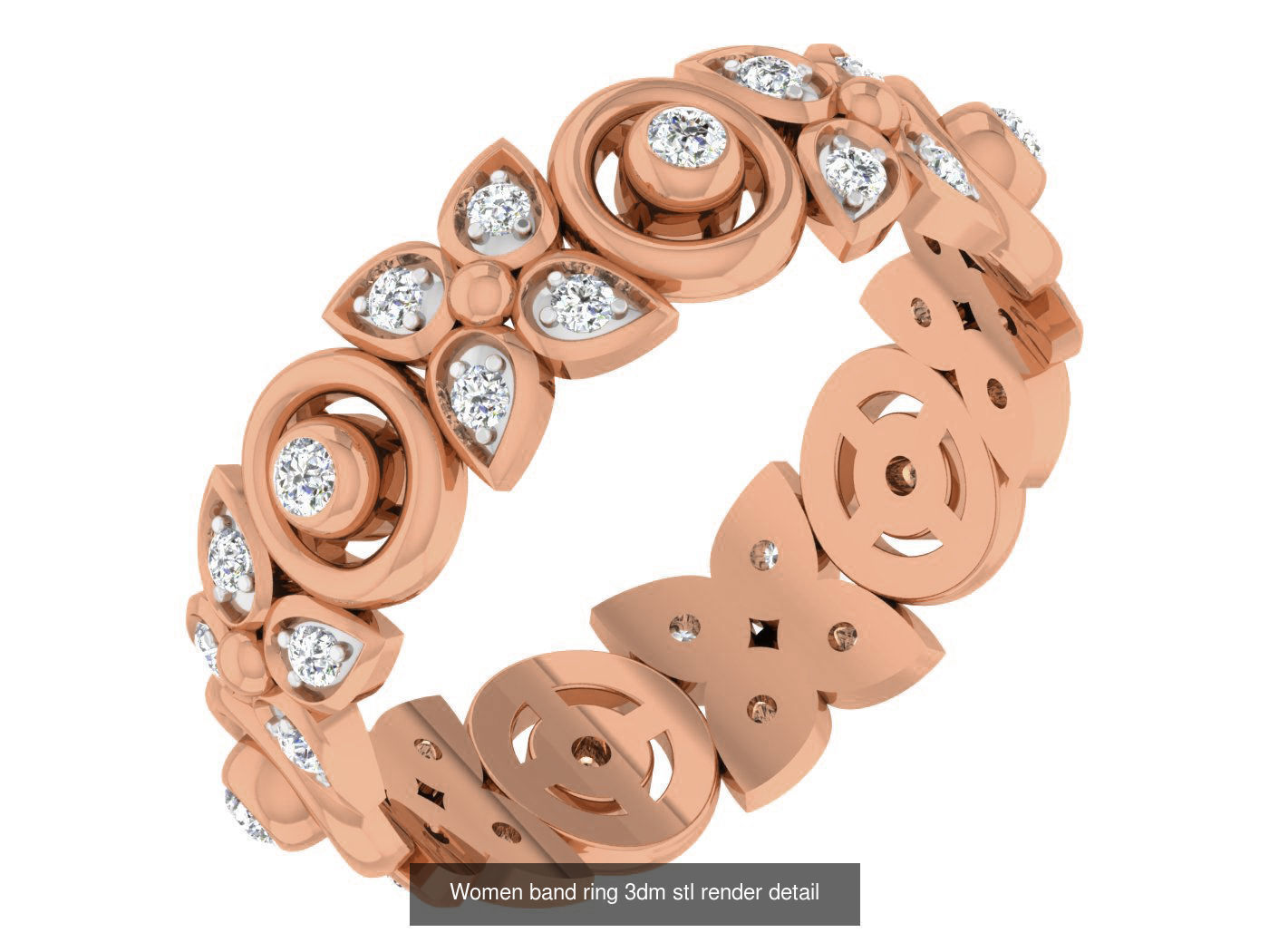 93 Women band ring 3dm stl render detail  3D Model Collection_74