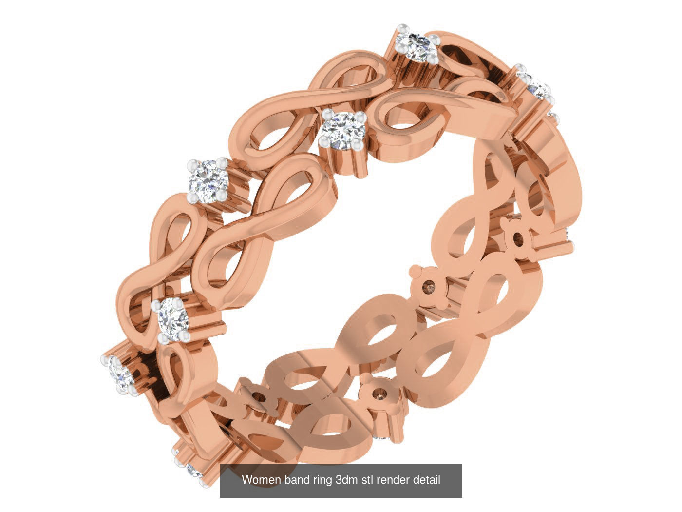 93 Women band ring 3dm stl render detail  3D Model Collection_42