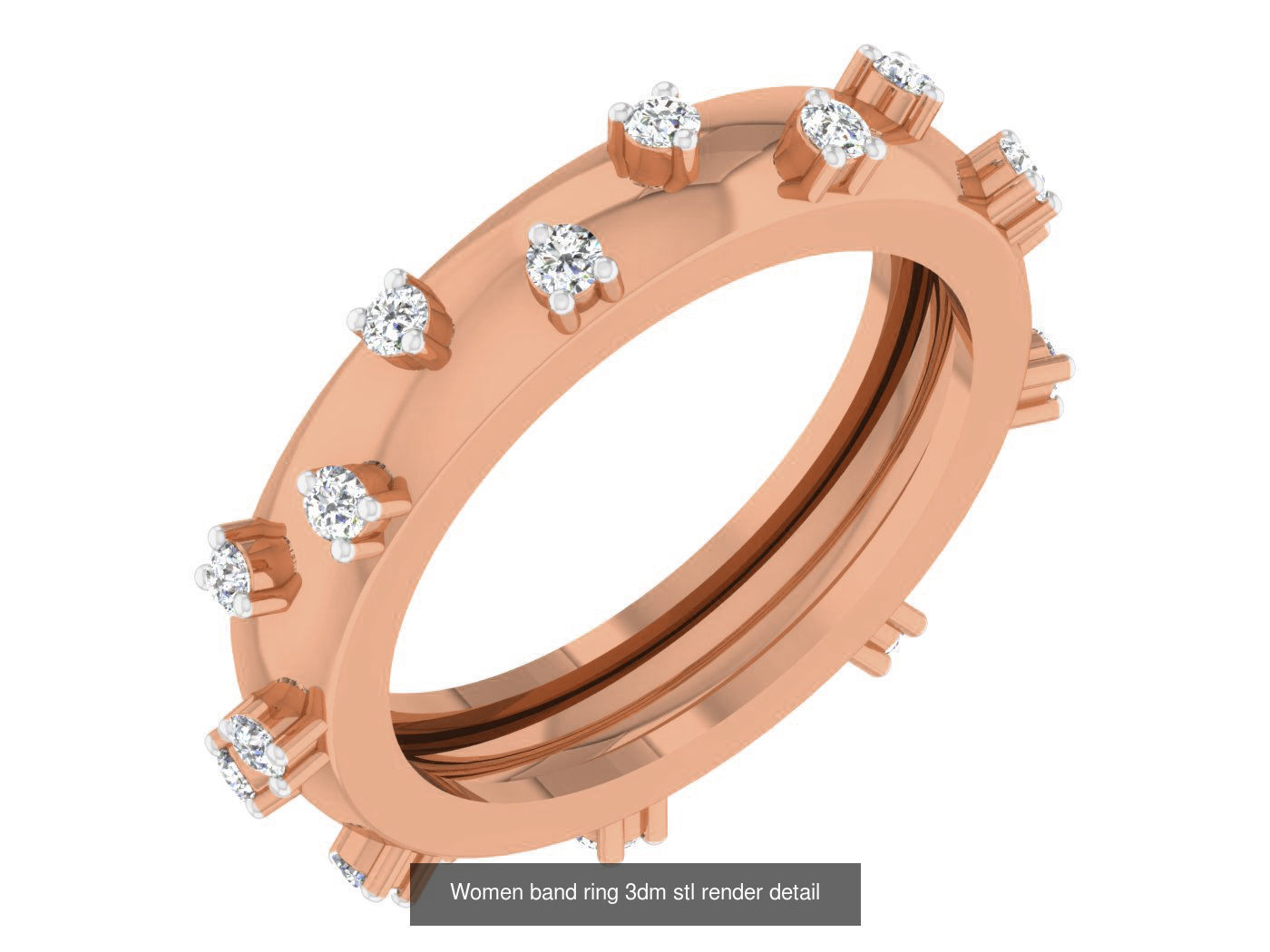 93 Women band ring 3dm stl render detail  3D Model Collection_96