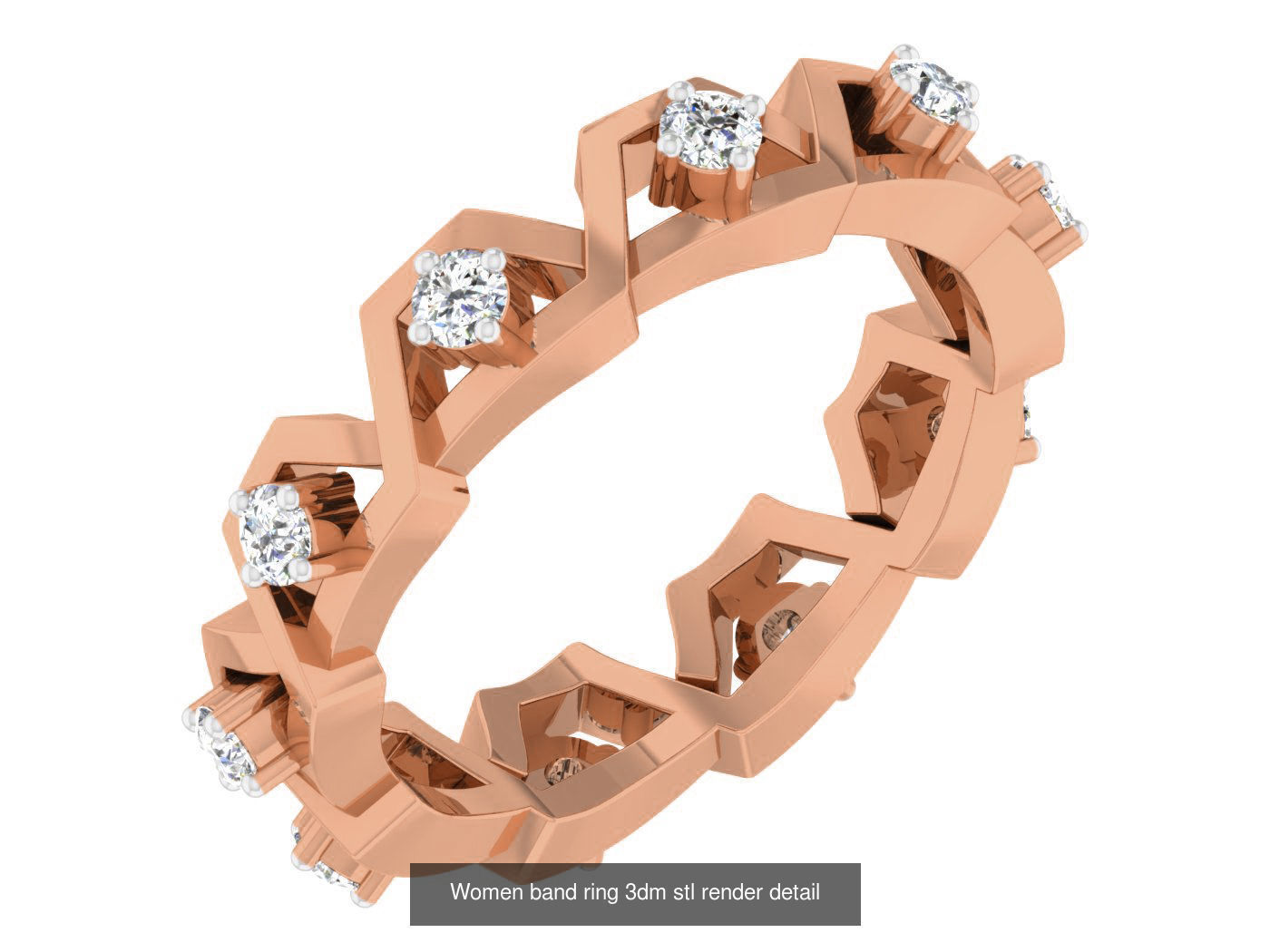 93 Women band ring 3dm stl render detail  3D Model Collection_97