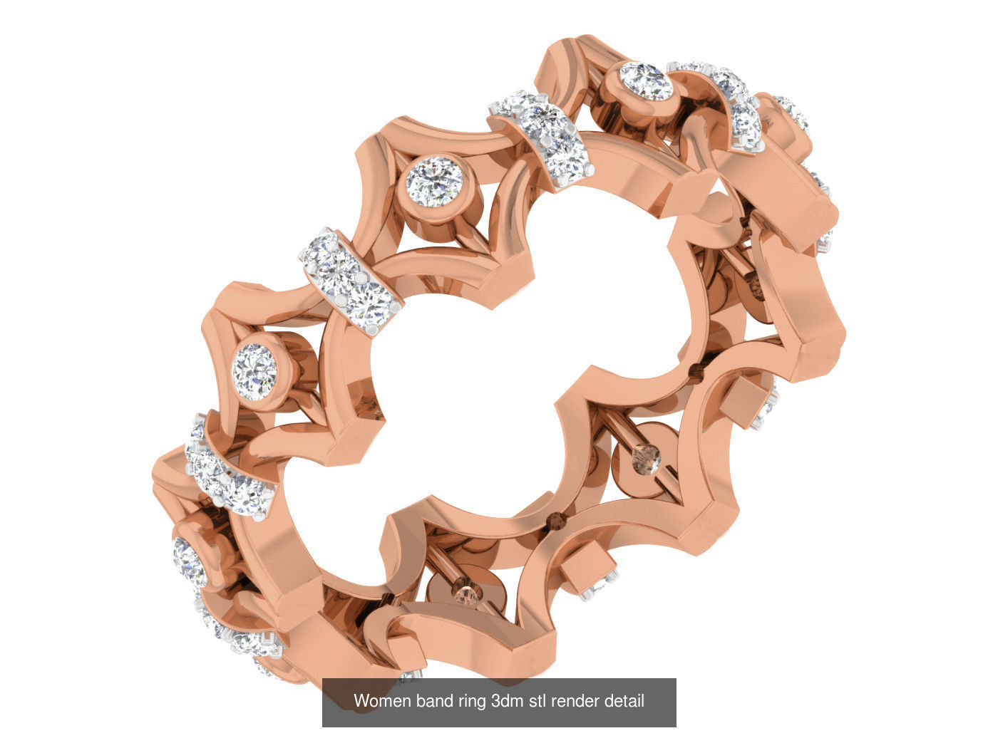 93 Women band ring 3dm stl render detail  3D Model Collection_62
