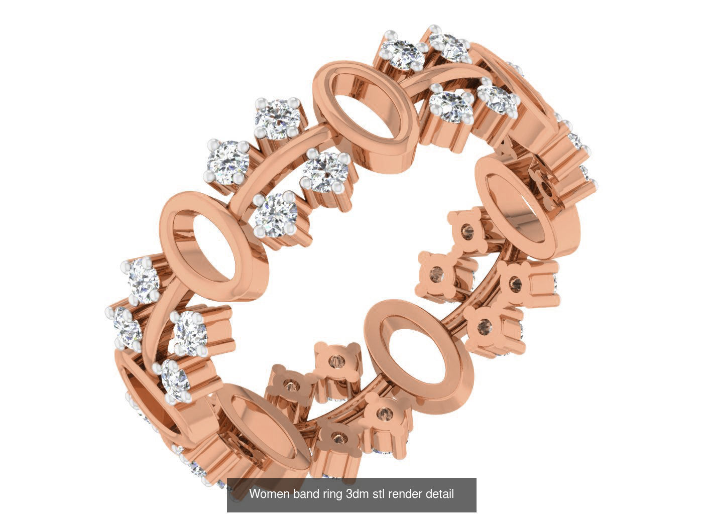 93 Women band ring 3dm stl render detail  3D Model Collection_56