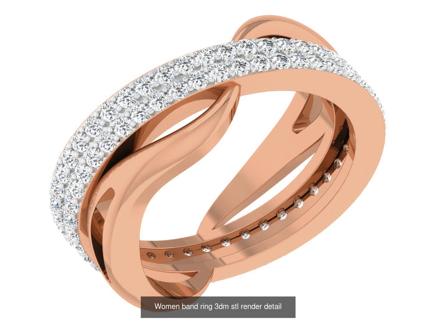93 Women band ring 3dm stl render detail  3D Model Collection_86