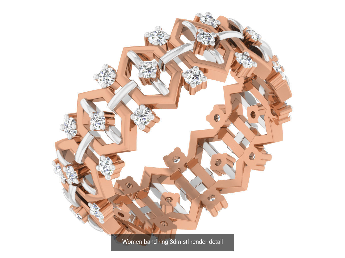93 Women band ring 3dm stl render detail  3D Model Collection_81