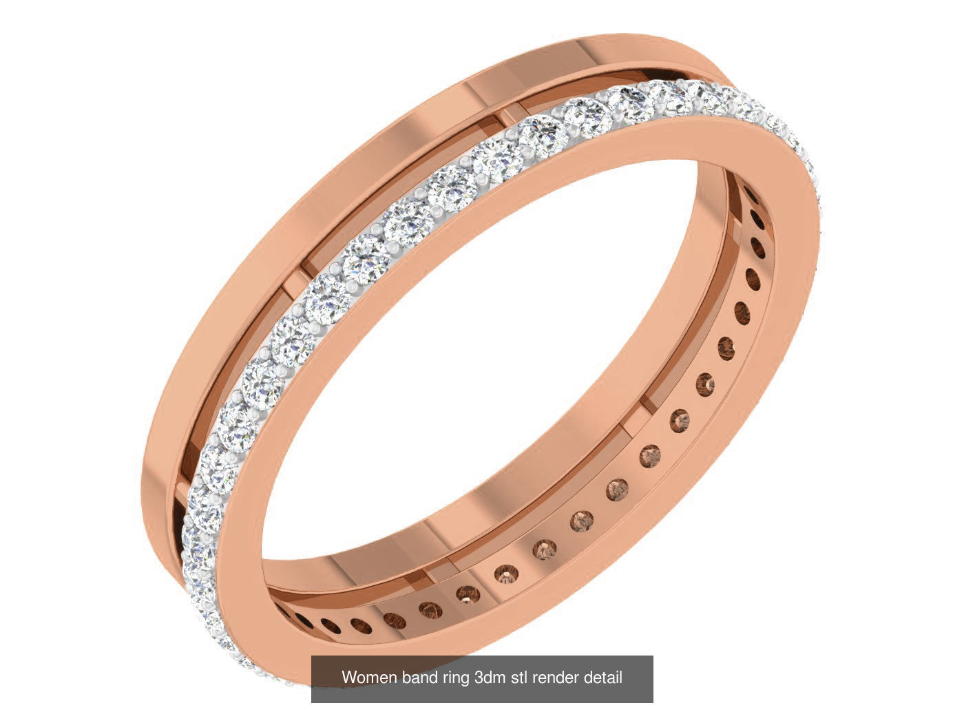 93 Women band ring 3dm stl render detail  3D Model Collection_83