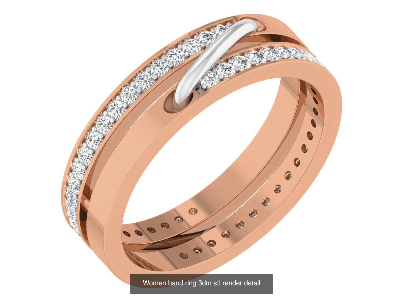 93 Women band ring 3dm stl render detail  3D Model Collection_82
